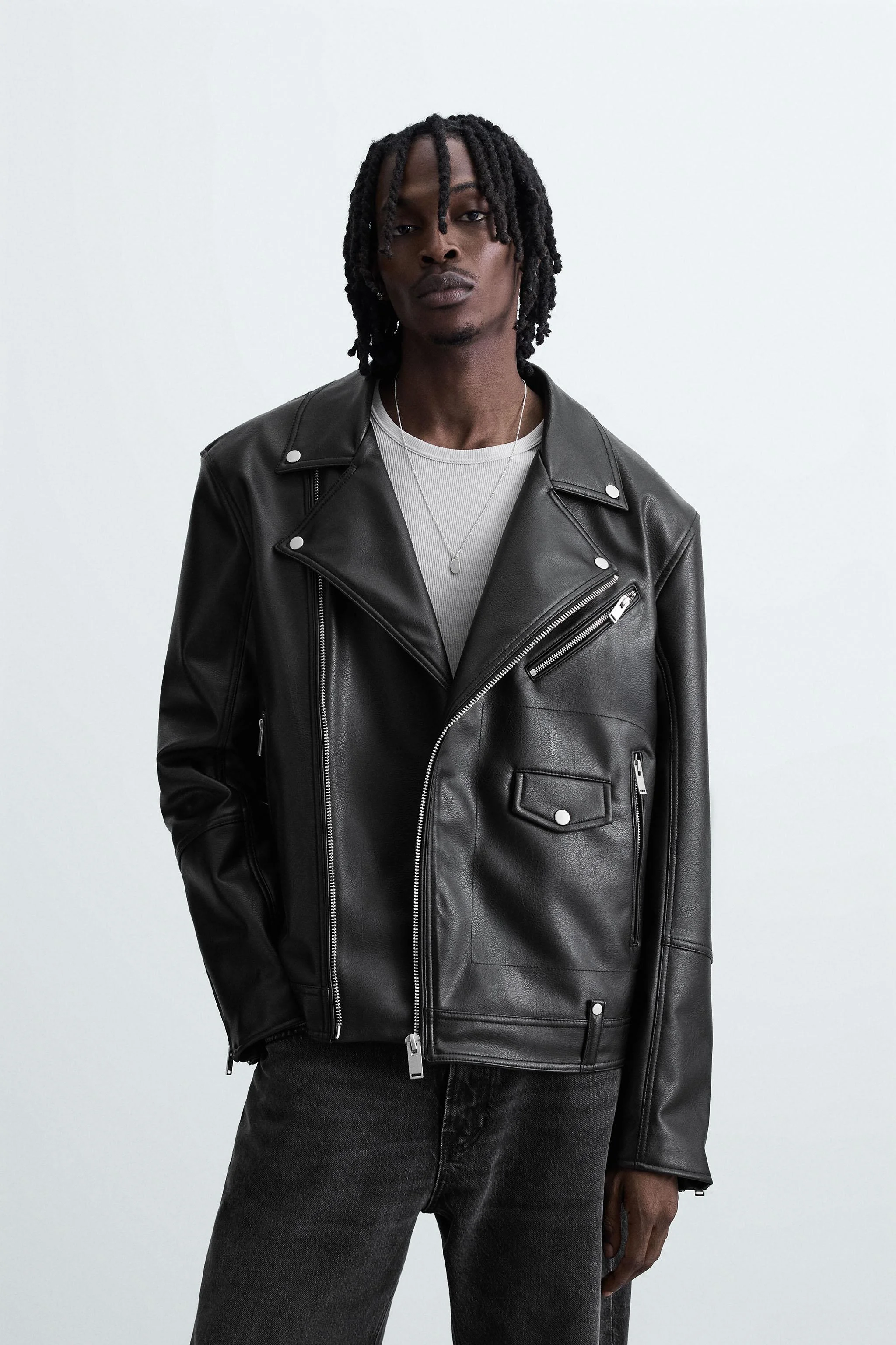 کت موتورسواری با ظاهر چرم