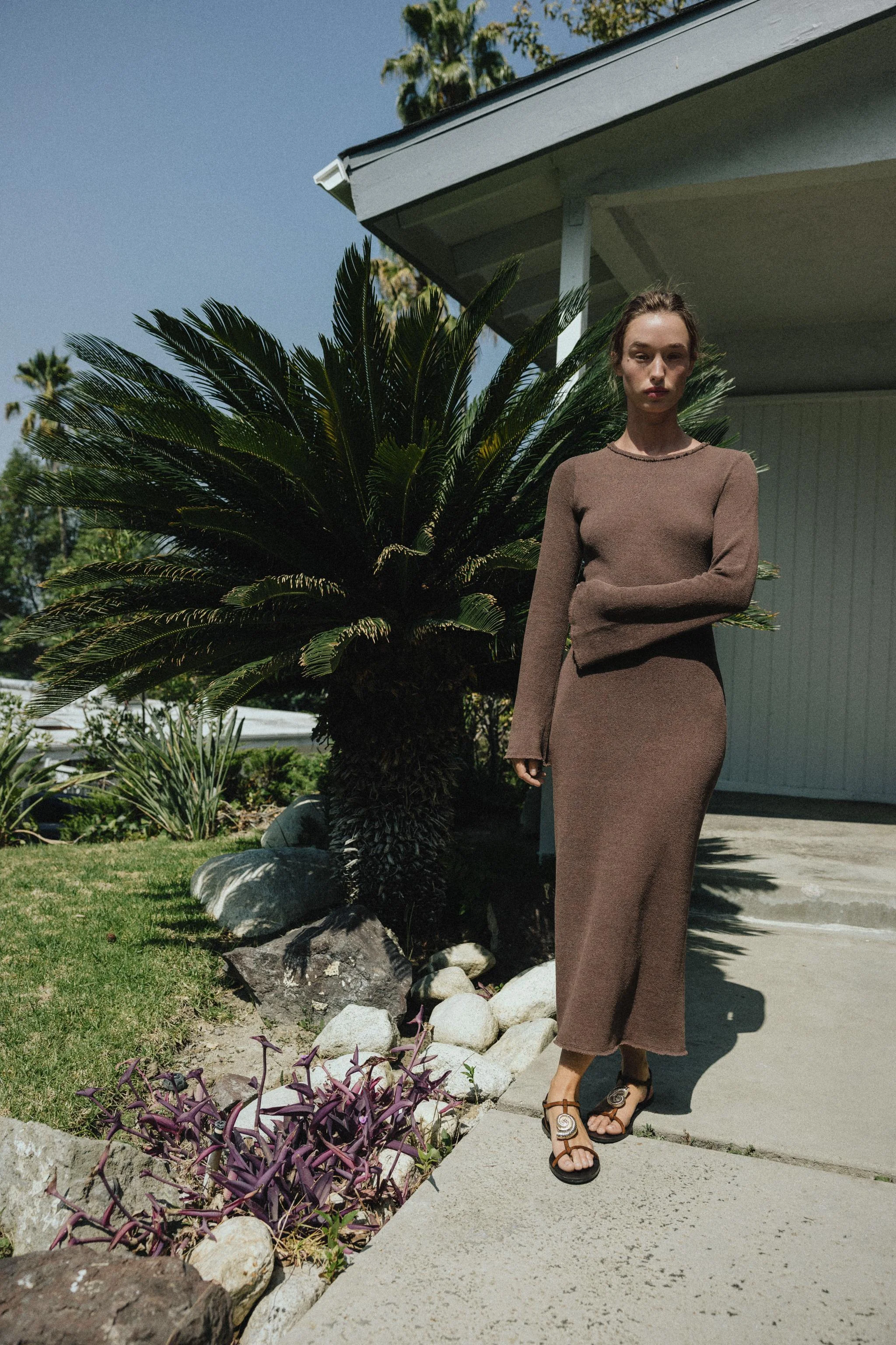 پیراهن بلند با بافت خاص