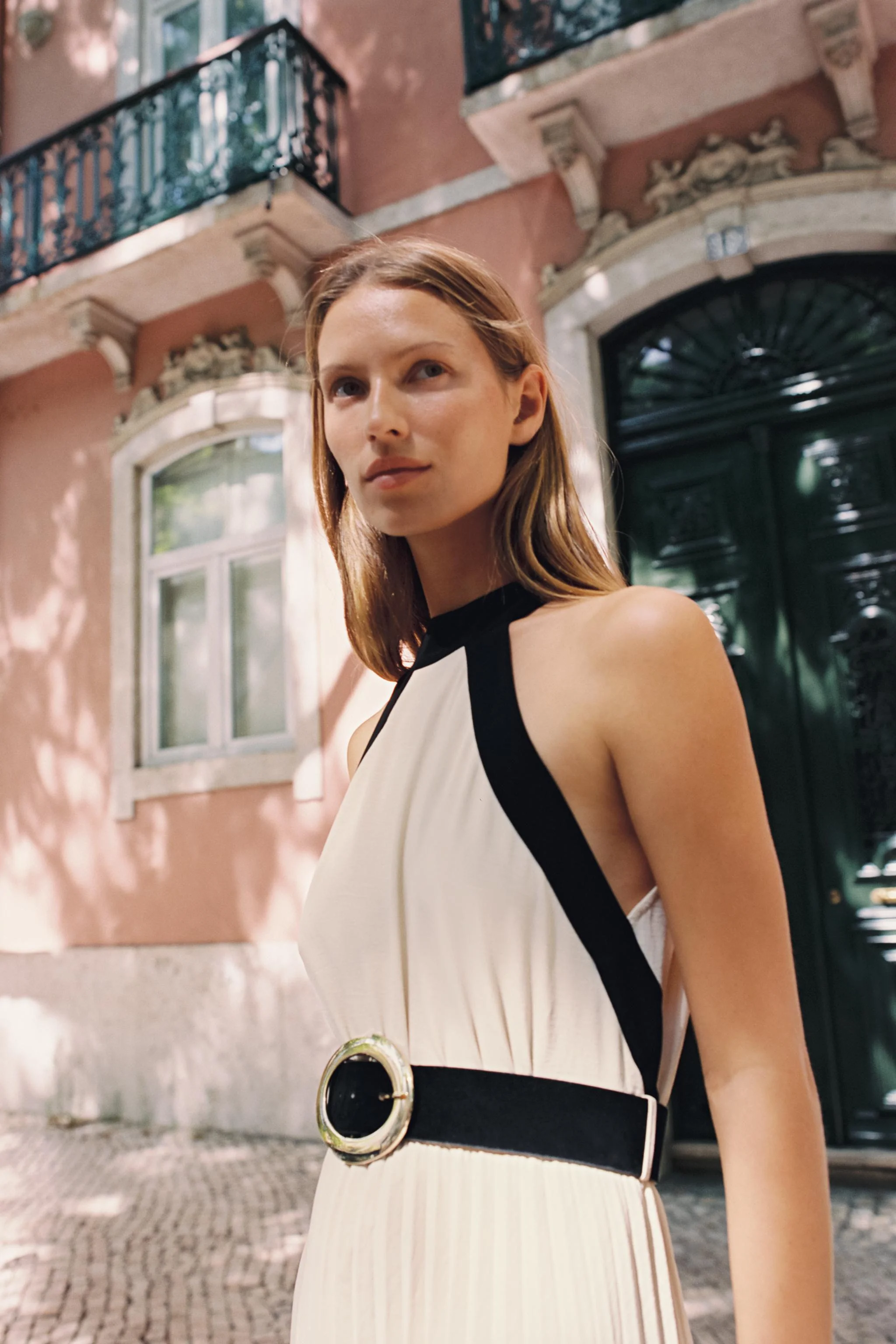 پیراهن میدی با کمربند هماهنگ