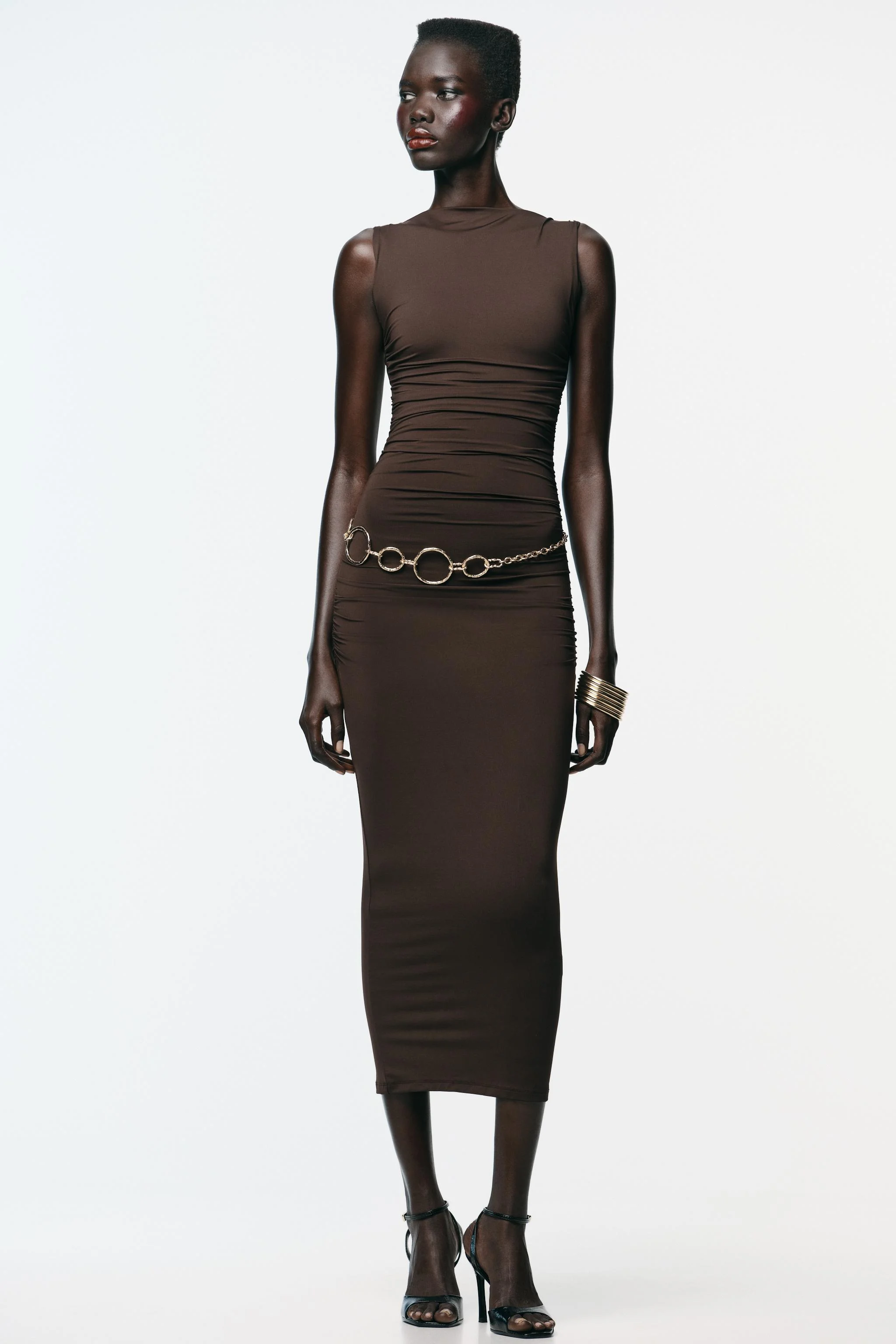 پیراهن میدی پلی آمید طرح صدف