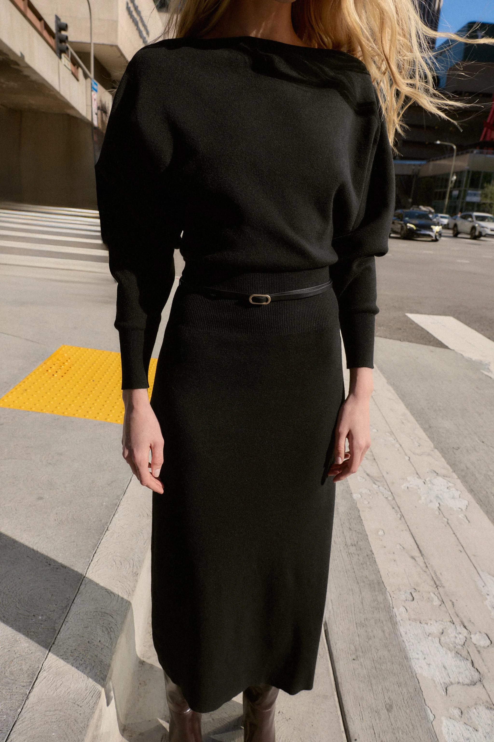 پیراهن میدی کمربند دار پیراهن میدی کمربند دار