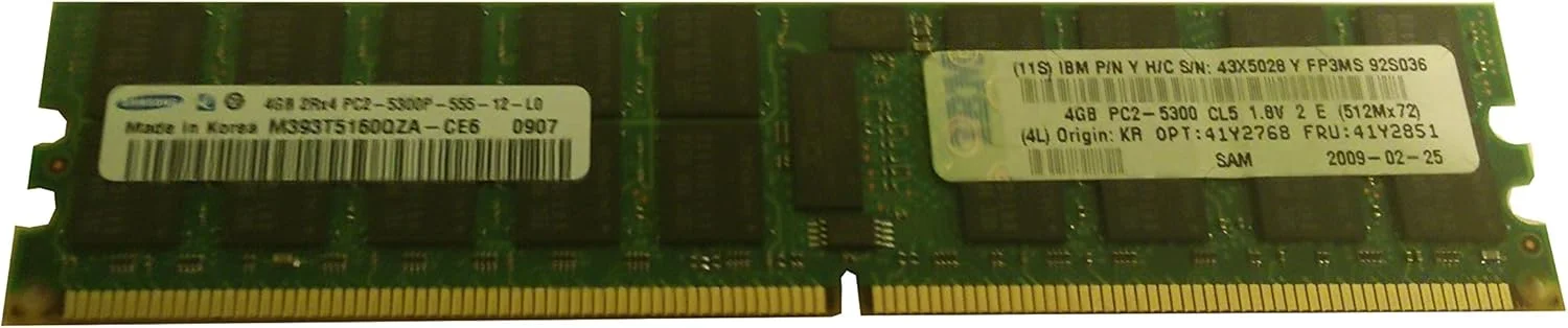 رم سرور سامسونگ 4 گیگابایت DDR2 667MHz PC2-5300 SDRAM 2RX4 M393T5160QZA-CE6