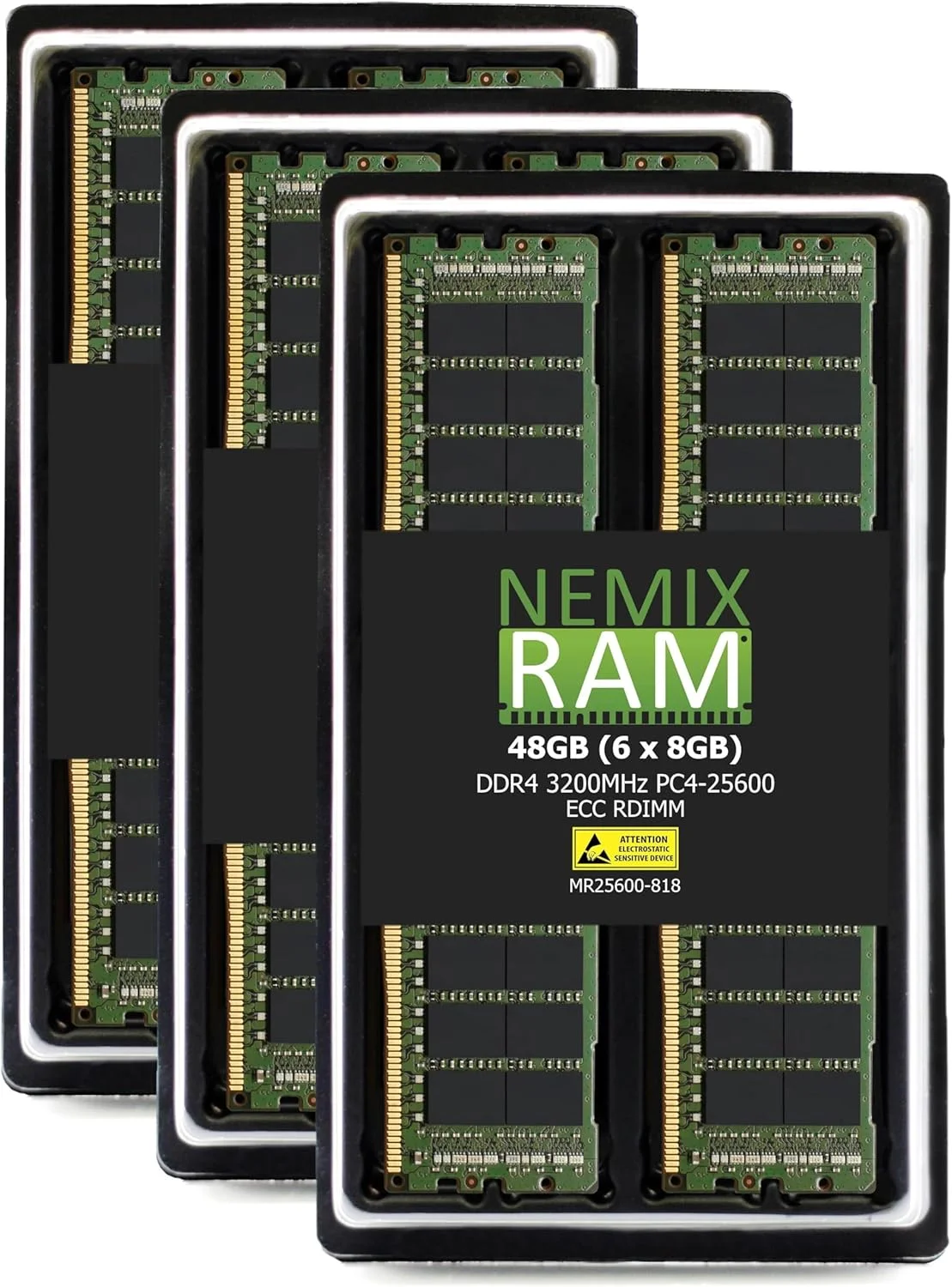 ارتقاء حافظه سرور NEMIX RAM 48GB (6x8GB) DDR4-3200 PC4-25600 ECC RDIMM Registered برای سرور رک Dell PowerEdge R750XA
