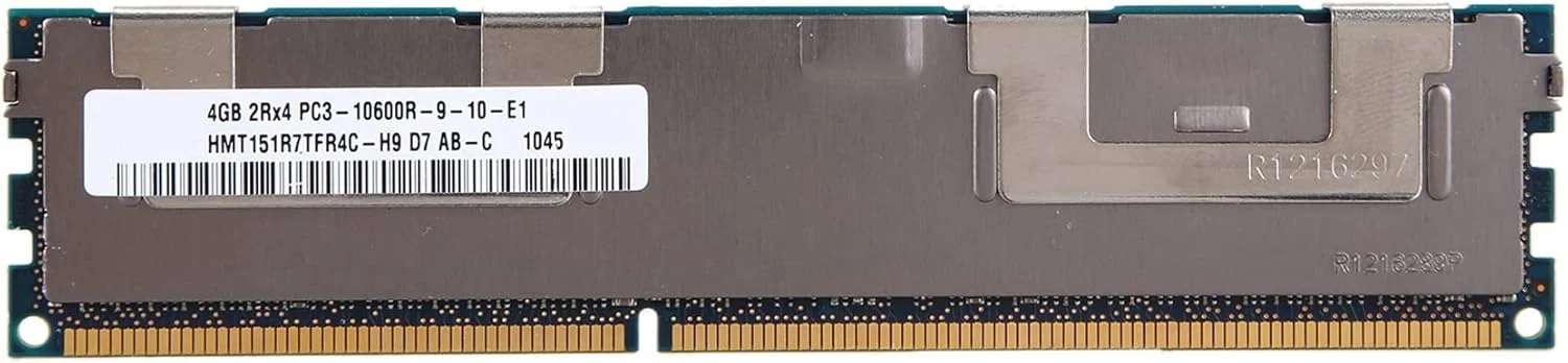 دو عدد رم 4 گیگابایتی DDR3، 2Rx4 PC3-10600R، 1.5 ولت، 1333 مگاهرتز، ECC، 240 پین، رم سرور HMT151R7TFR4C