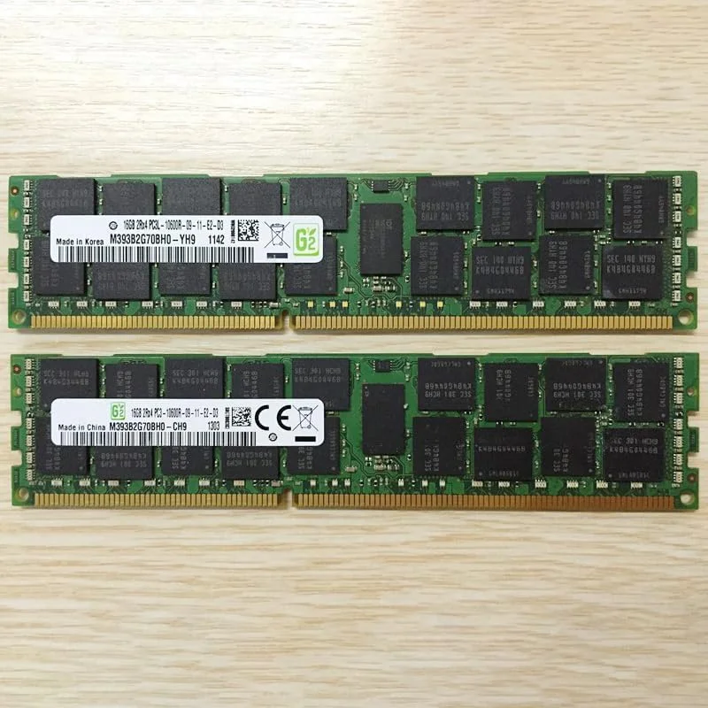 یک عدد رم سرور 16 گیگابایتی DDR3 1333 مدل M393B2G70BH0-CH9 2RX4 PC3-10600R برای سرورهای سامسونگ