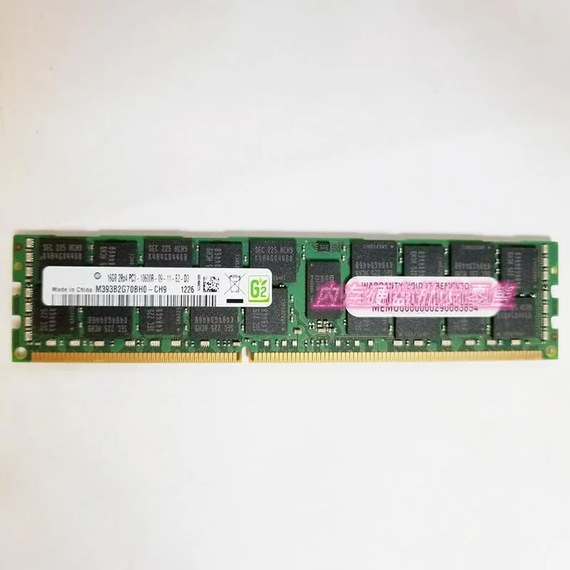 یک عدد رم سرور 16 گیگابایتی DDR3 1333 مدل M393B2G70BH0-CH9 2RX4 PC3-10600R برای سرورهای سامسونگ