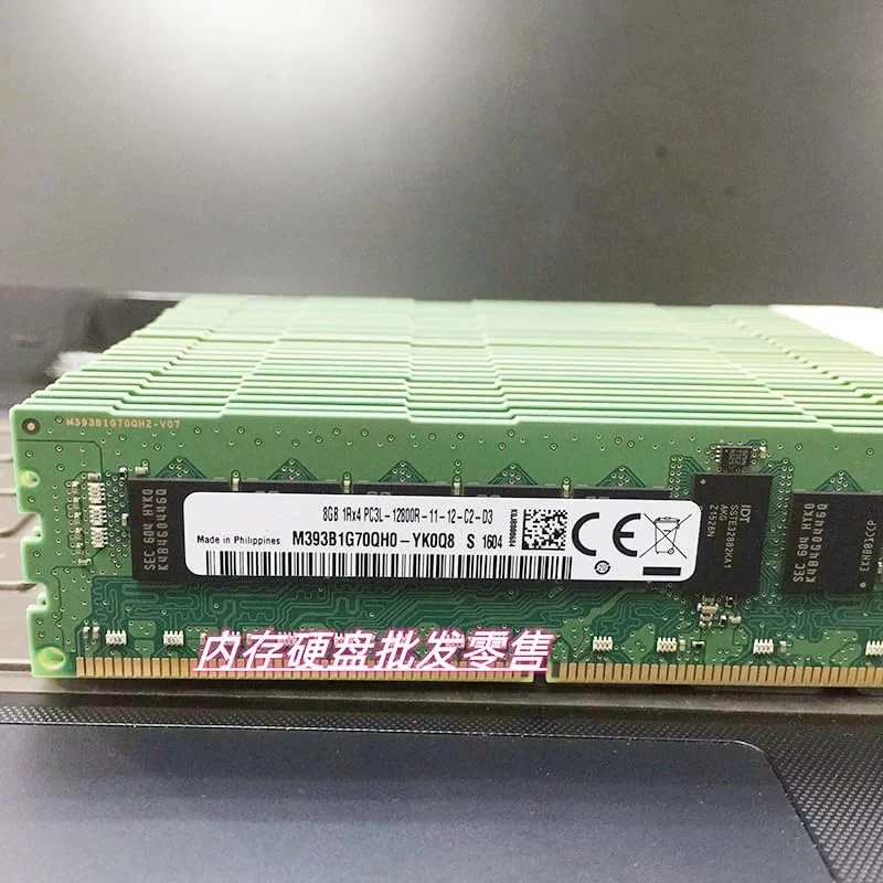 یک عدد رم سرور 8 گیگابایتی M393B1G70BH0-YK0 1RX4 PC3L-12800R 1600 DDR3 REG