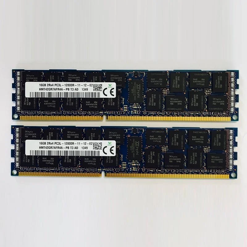 ۱ عدد رم سرور SKhynix مدل HMT42GR7AFR4A-PB با ظرفیت ۱۶ گیگابایت، 2RX4 PC3L-12800R 1600 REG