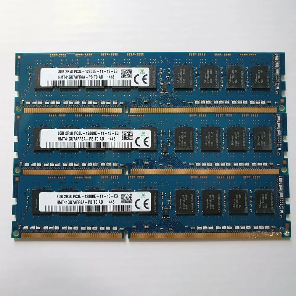 یک عدد رم سرور SKhynix مدل HMT41GU7AFR8A-PB 8G 2RX8 PC3L-12800E ECC UDIMM