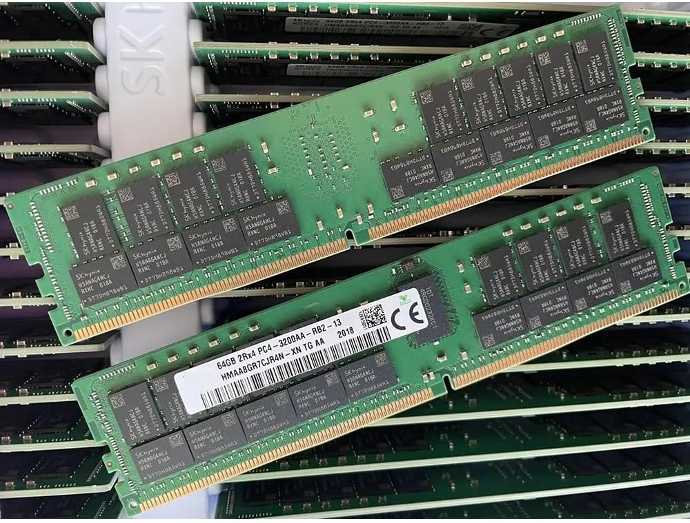 یک عدد رم سرور 64 گیگابایتی HMAA8GR7CJR4N-XN 64G 2RX4 PC4-3200AA-RB2 برای SKhynix