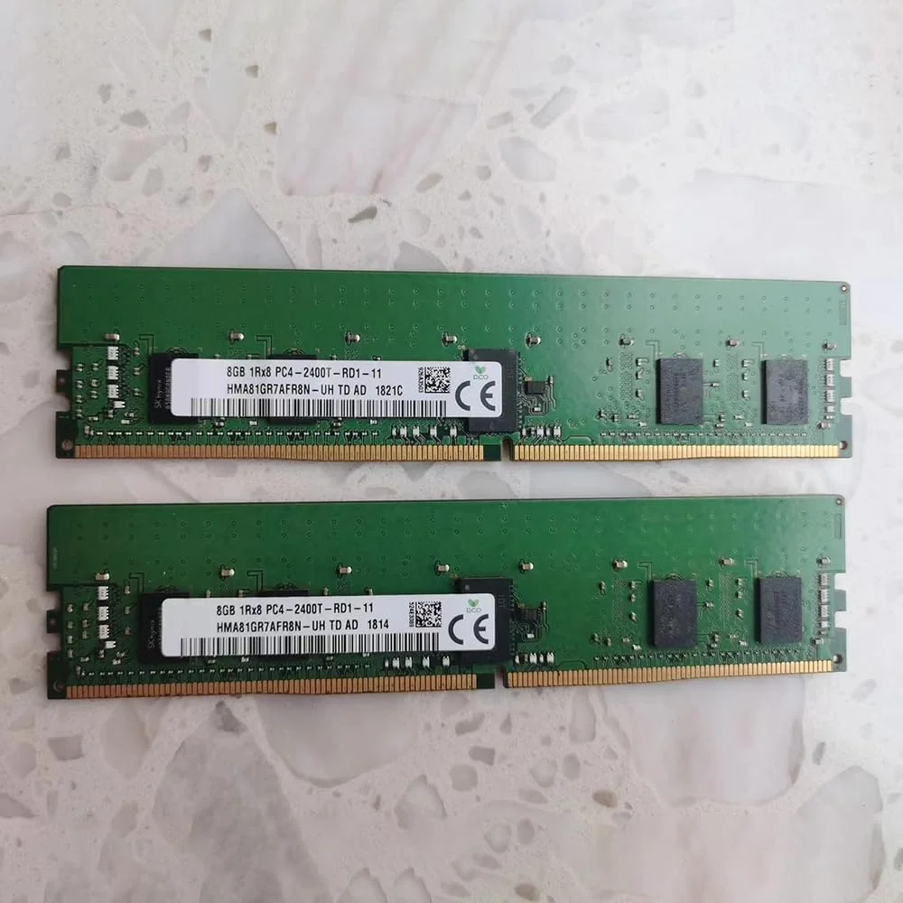 یک عدد رم سرور SKhynix مدل HMA81GR7AFR8N-UH 8G 1RX8 PC4-2400T REG ECC (8 گیگابایت)