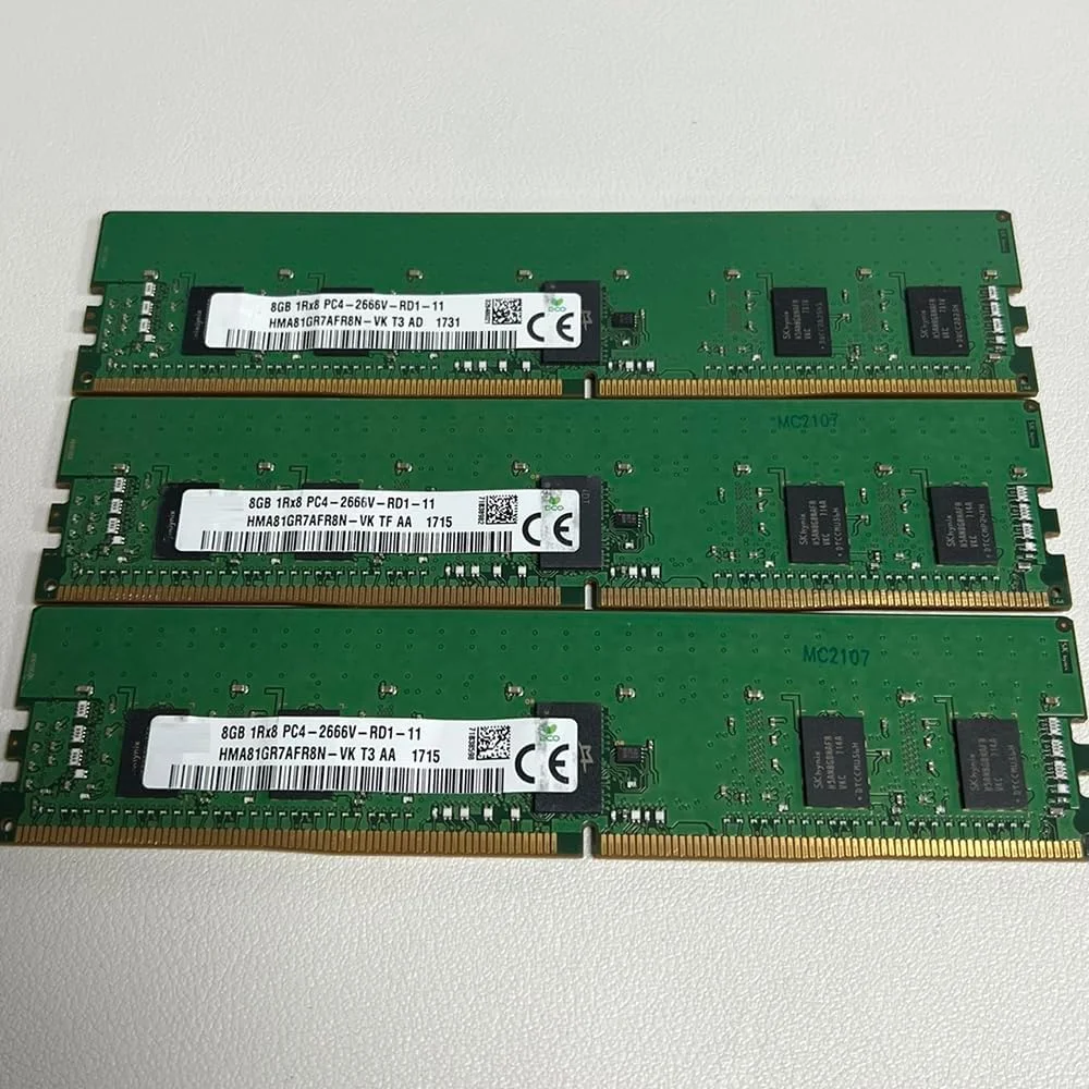 یک عدد رم سرور SKhynix مدل HMA81GR7AFR8N-VK 8G 1RX8 PC4-2666V ECC REG (8 گیگابایت)
