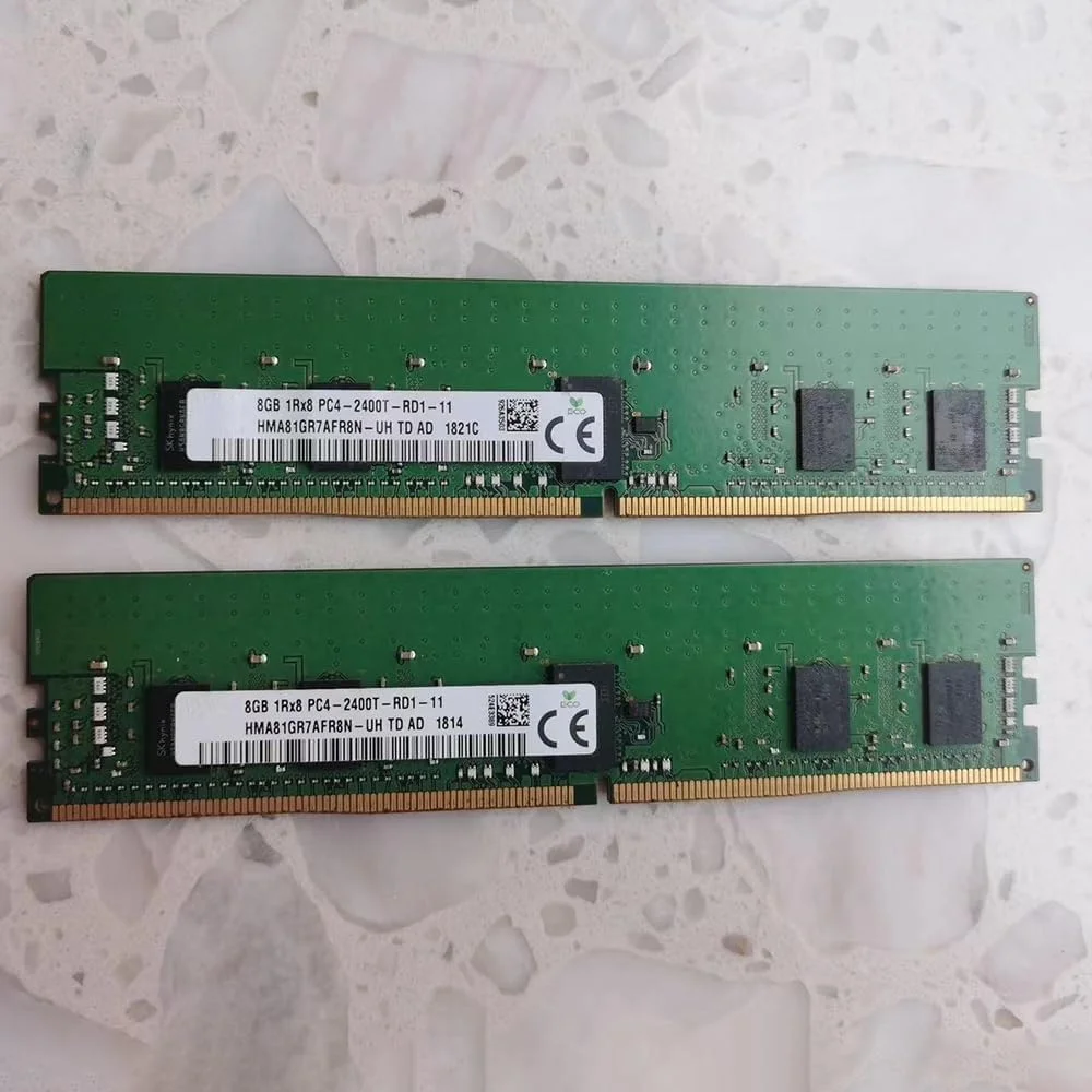یک عدد رم سرور SKhynix مدل HMA81GR7AFR8N-UH 8G 1RX8 PC4-2400T REG ECC (8 گیگابایت)