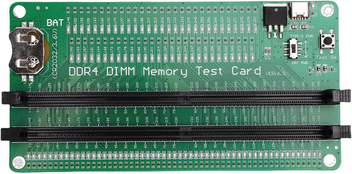 کیت تست کامل اسلات رم DDR4 Eujgoov با کارت تست LED برای سرور دسکتاپ