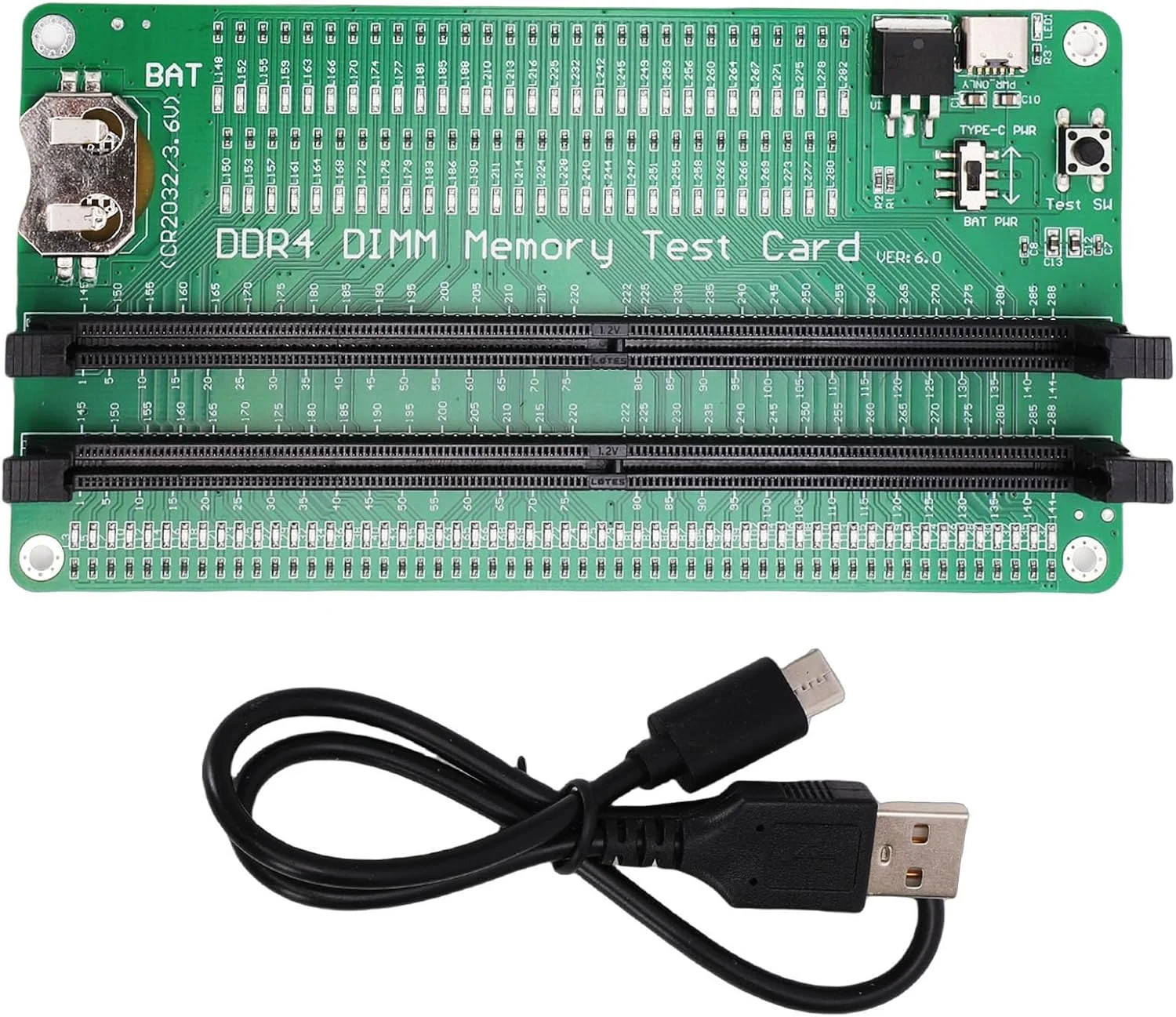 کیت تست کامل اسلات رم DDR4 Eujgoov با کارت تست LED برای سرور دسکتاپ
