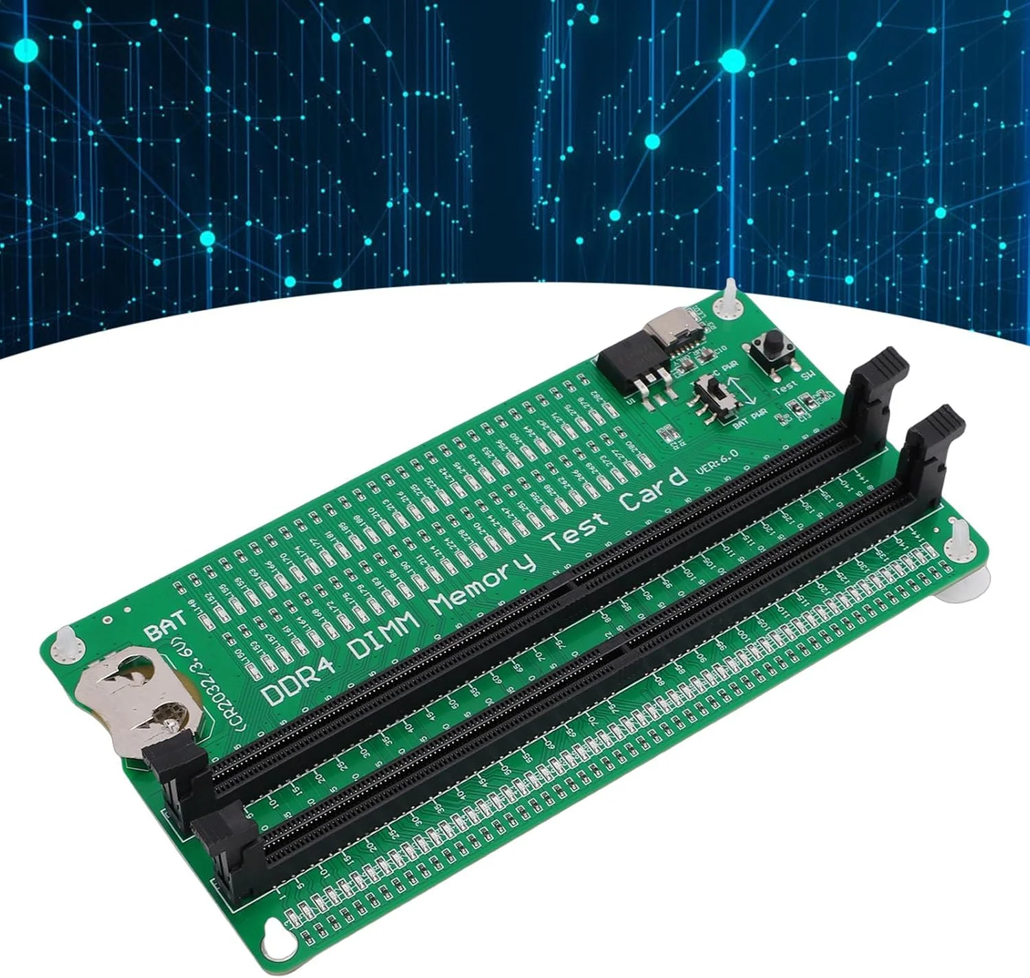 کیت تست کامل اسلات رم DDR4 Eujgoov با کارت تست LED برای سرور دسکتاپ