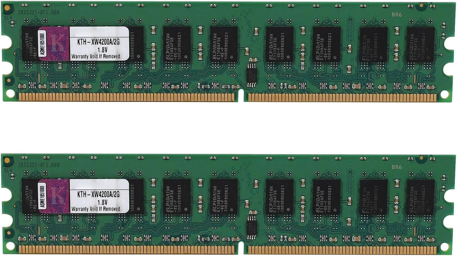 دو عدد رم 2 گیگابایتی DDR2 ECC با فرکانس 533 مگاهرتز 4200 DIMM رم سرور با عملکرد بالا