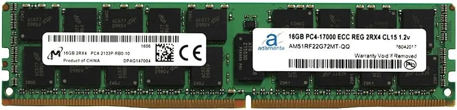آدامانتا میکرون اورجینال 16 گیگابایت (1x16GB) ارتقاء حافظه سرور برای سرورهای Dell Poweredge، Dell Precision و HP Proliant پردازنده DDR4 2133MHz PC4-17000 ECC Registered Chip 2Rx4 CL15 1.2V RAM