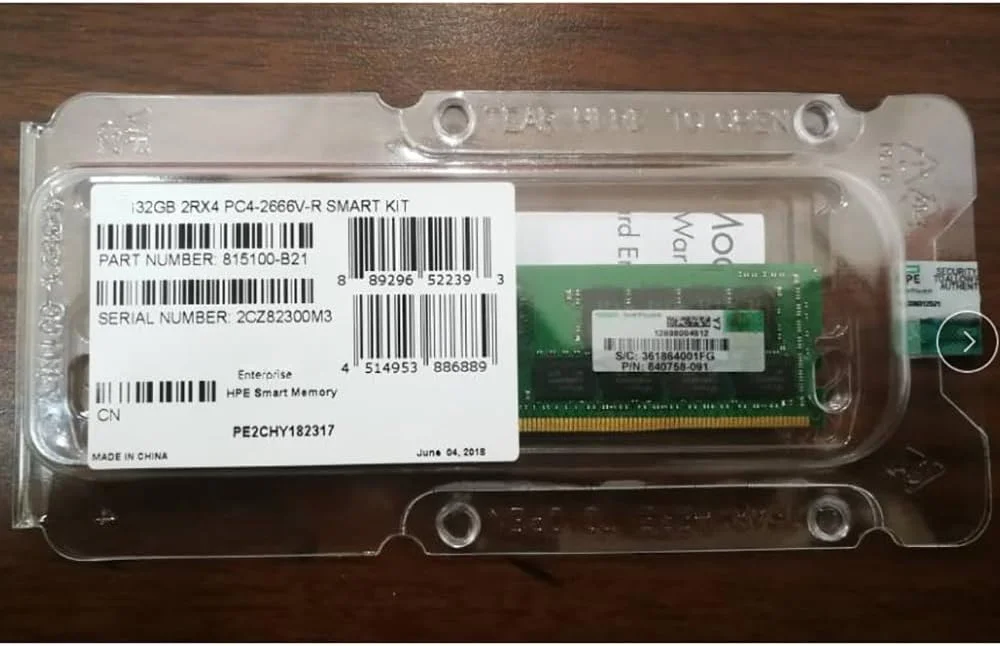 یک عدد رم سرور HP مدل 815100-B21 850881-001 840758-091 با ظرفیت 32 گیگابایت DDR4 2666 REG