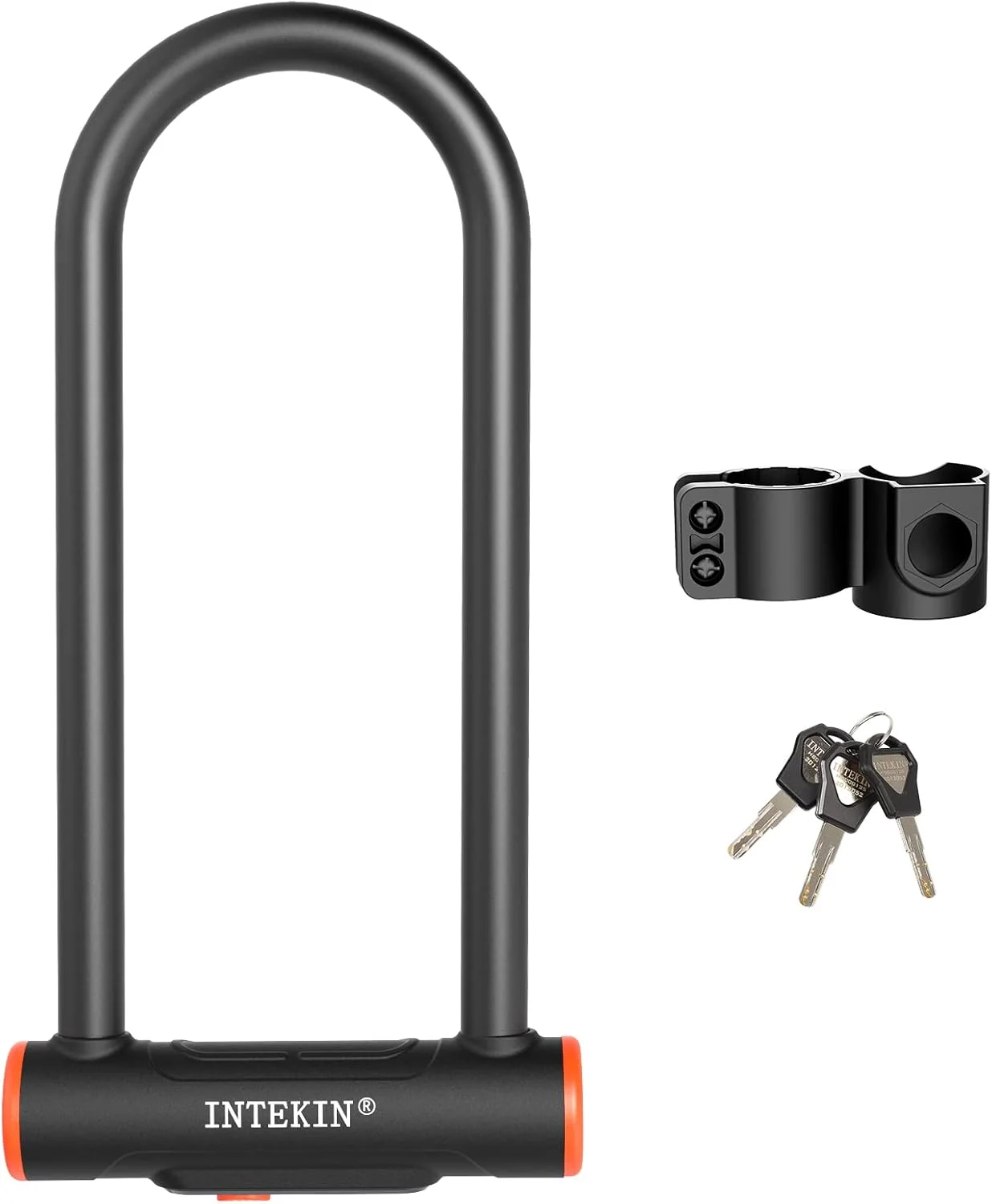 قفل U شکل دوچرخه ضد آب، قفل سنگین دوچرخه 16 میلی متری با نگهدارنده محکم، قفل با کلید برای دوچرخه، موتورسیکلت