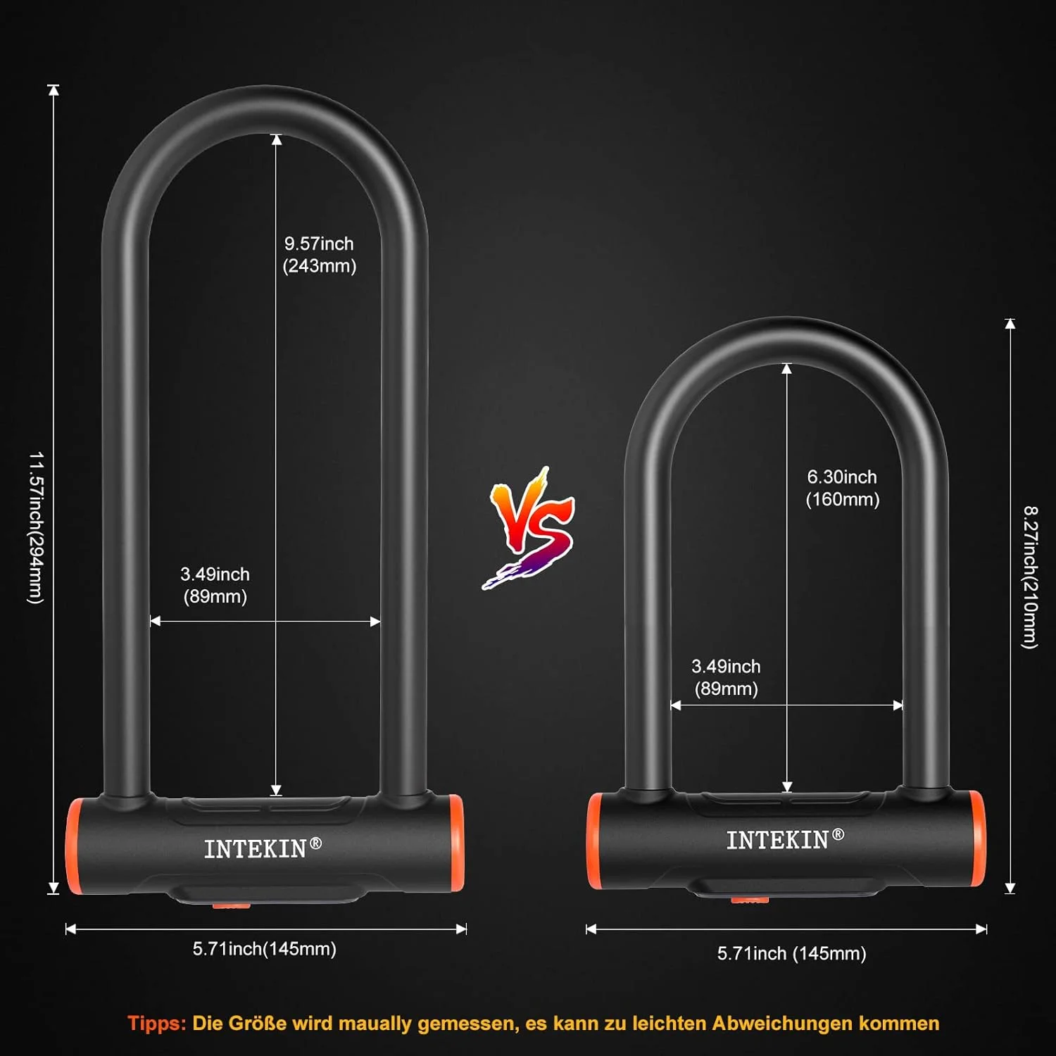 قفل U شکل دوچرخه ضد آب، قفل سنگین دوچرخه 16 میلی متری با نگهدارنده محکم، قفل با کلید برای دوچرخه، موتورسیکلت