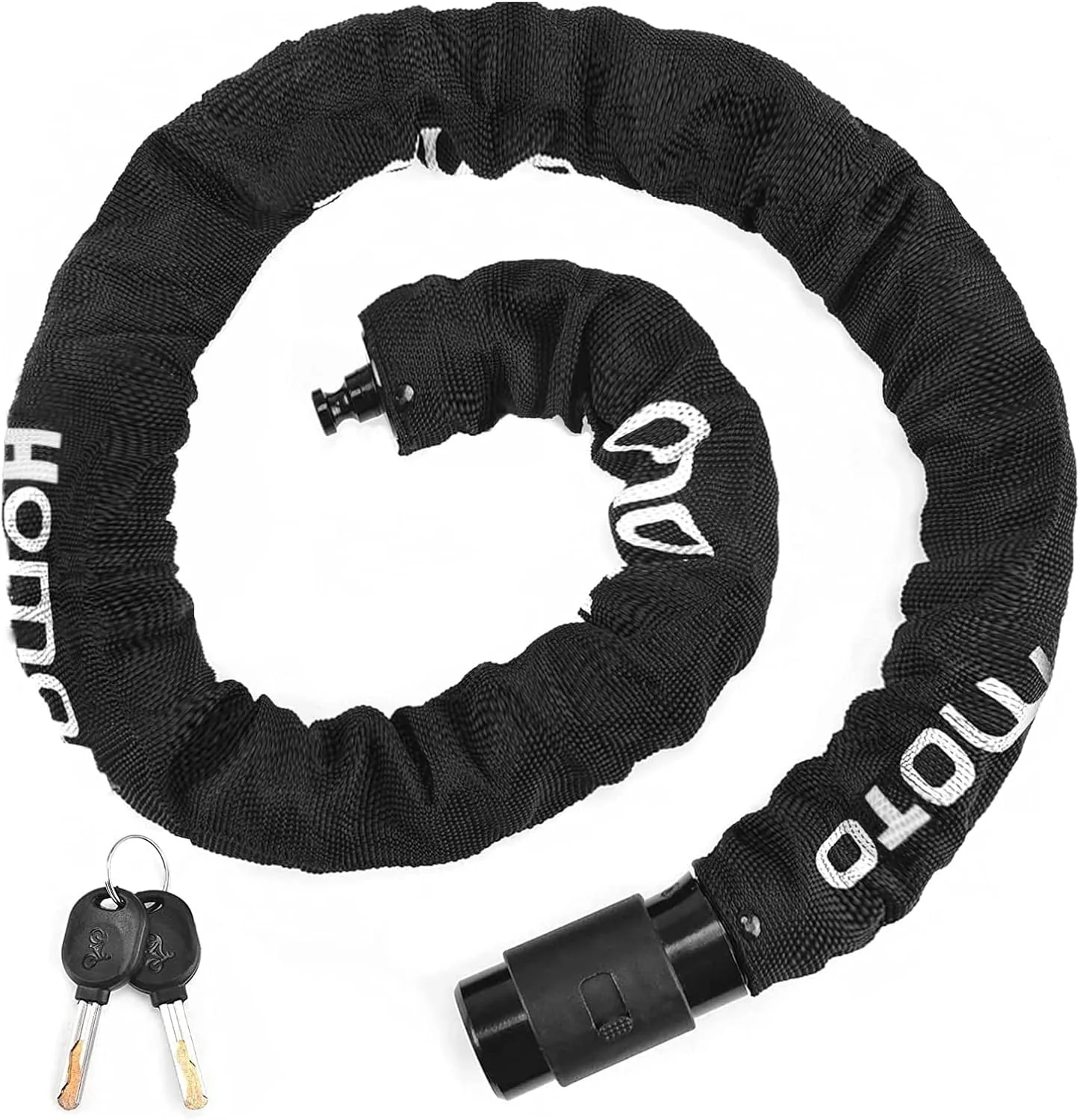 قفل زنجیری دوچرخه با کلید، طول 100 سانتی متر، ضد سرقت، چرخش 360 درجه، قفل زنجیری مشکی برای دوچرخه/موتورسیکلت/در/دروازه/حصار