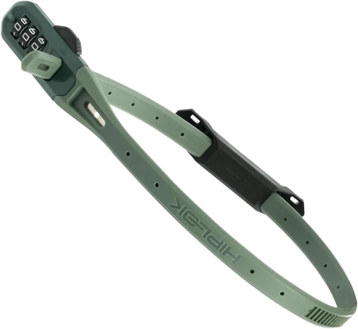 قفل دوچرخه/قفل کلاه موتور سیکلت Hiplok Z LOK COMBO - سبز. کد 3 رقمی. هسته فولادی و طول قفل شونده 45 سانتی متر. دارای بست اختیاری