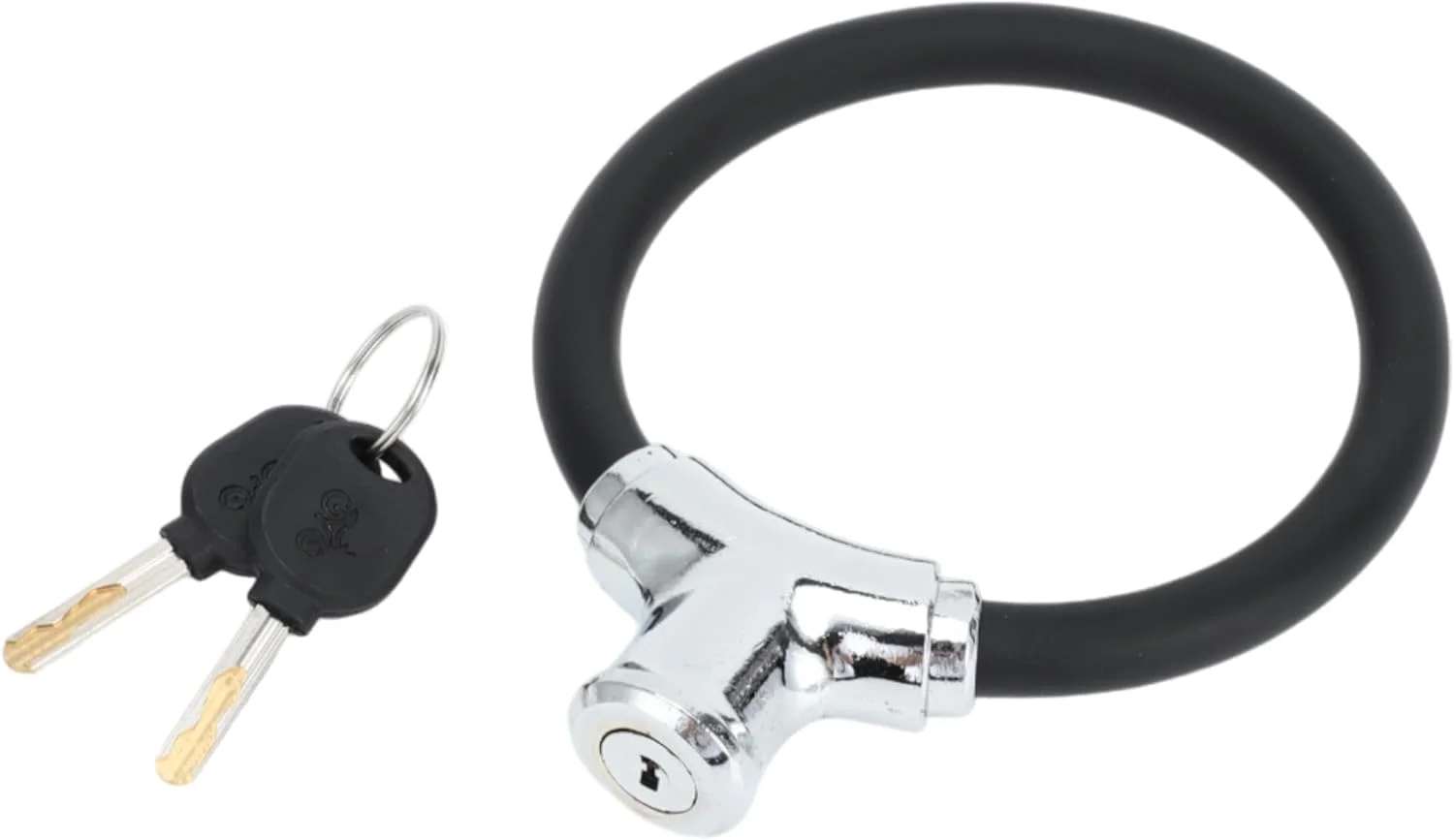 قفل دوچرخه / قفل کابل حلقه ای قابل حمل ضد سرقت برای دوچرخه کوهستان و جاده / قفل حلقه ای کوچک قابل انباشت فولاد آلیاژ روی 42 سانتی متر / 1 عدد مشکی