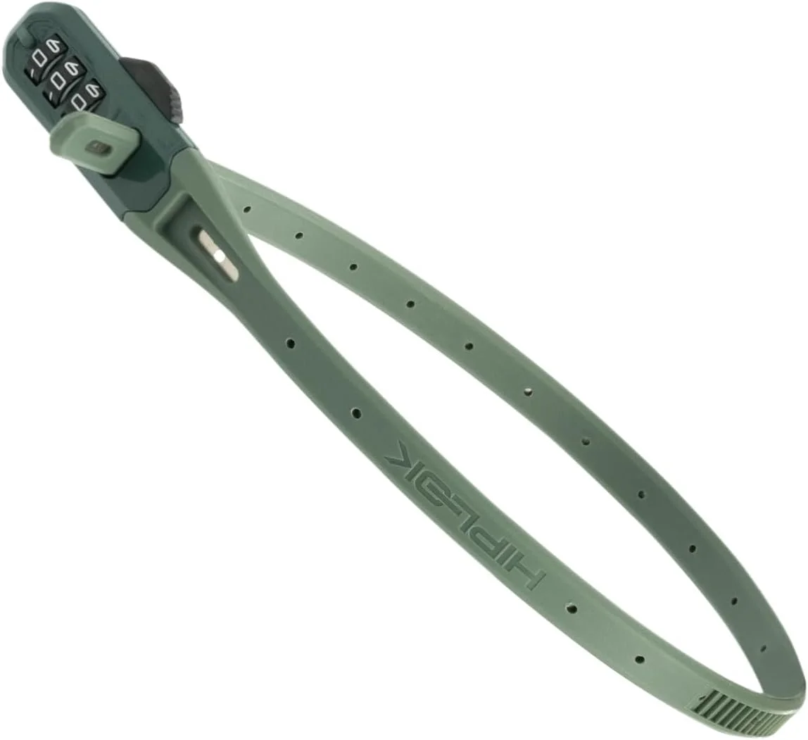 قفل دوچرخه/قفل کلاه موتور سیکلت Hiplok Z LOK COMBO - سبز. کد 3 رقمی. هسته فولادی و طول قفل شونده 45 سانتی متر. دارای بست اختیاری