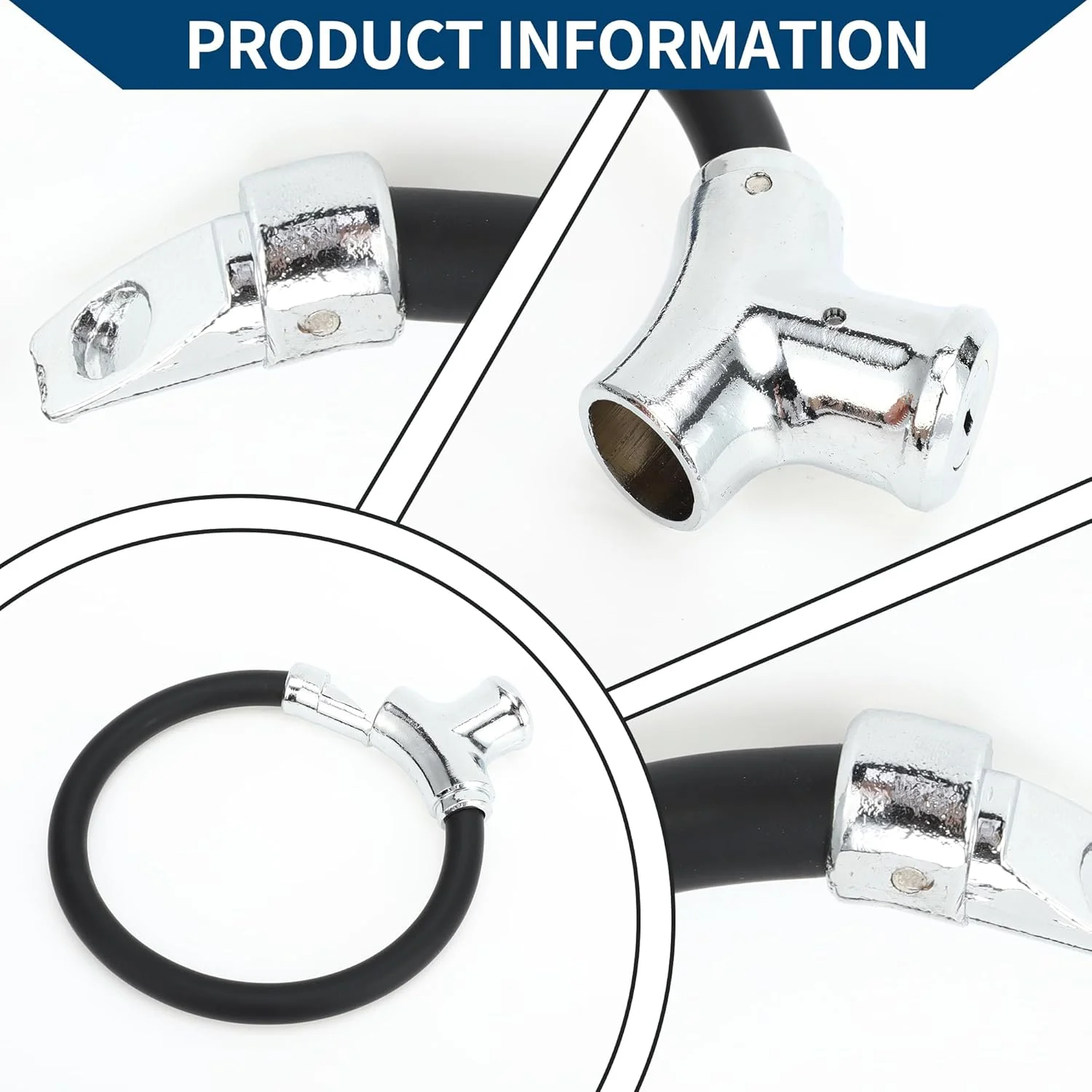 قفل دوچرخه / قفل کابل حلقه ای قابل حمل ضد سرقت برای دوچرخه کوهستان و جاده / قفل حلقه ای کوچک قابل انباشت فولاد آلیاژ روی 42 سانتی متر / 1 عدد مشکی