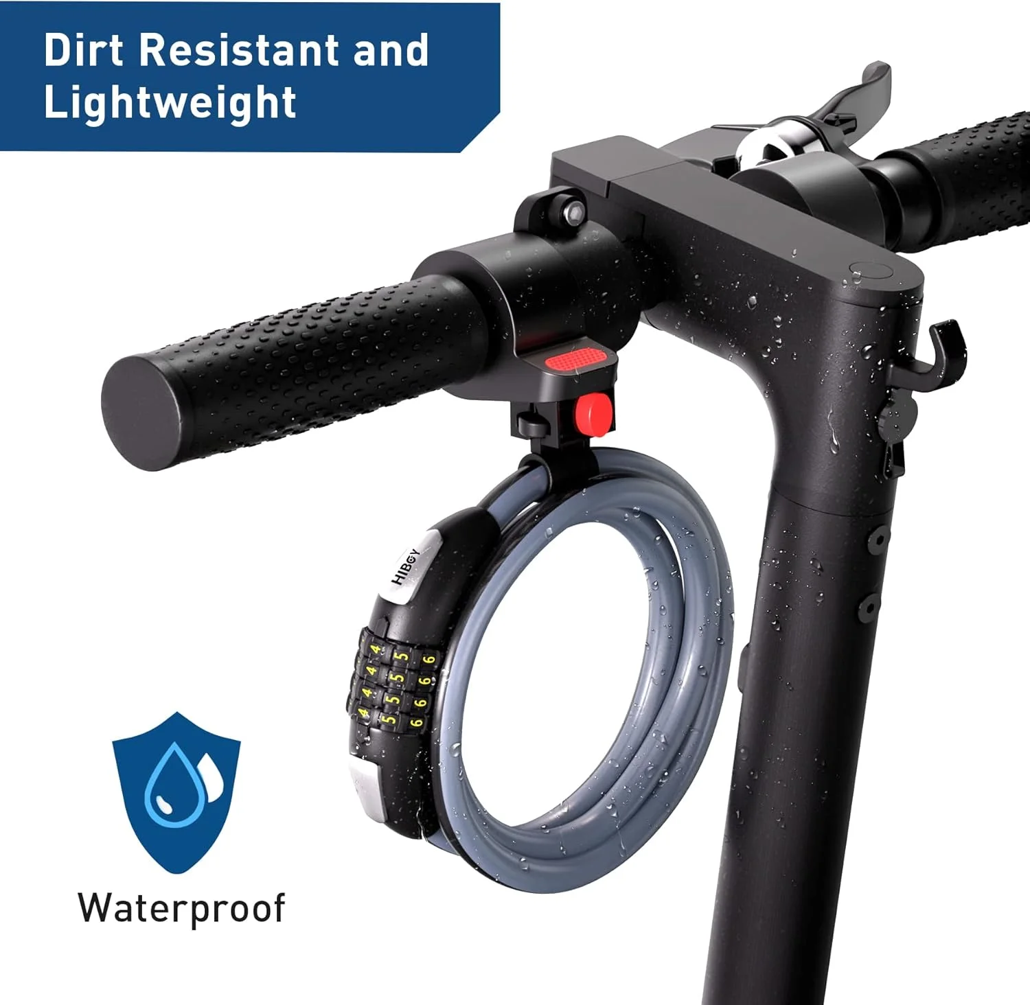 قفل دوچرخه هایبوی، قفل کابلی دوچرخه 1 متری، قفل ترکیبی 4 رقمی قابل تنظیم مجدد، قفل دوچرخه ضد سرقت سنگین