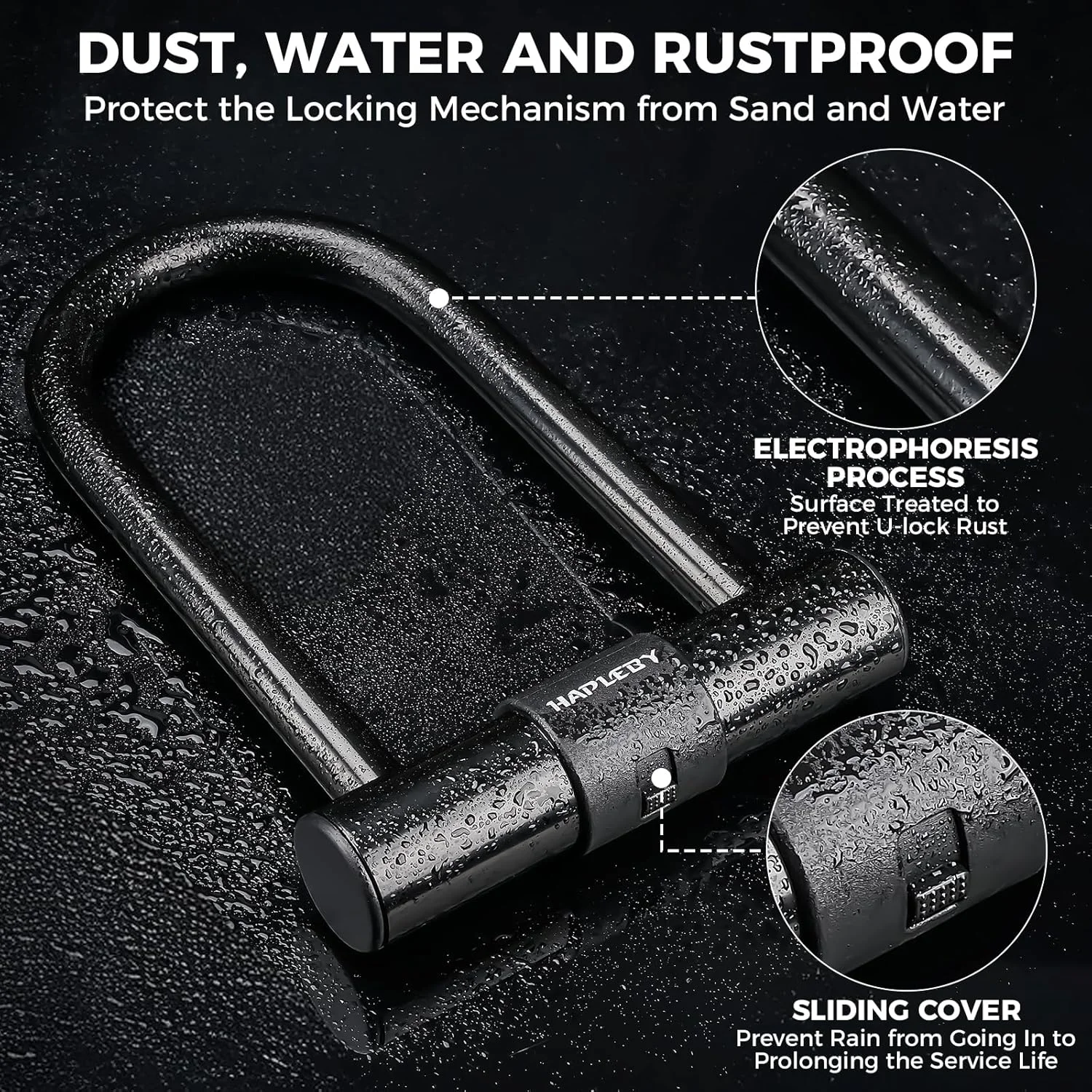 قفل دوچرخه ممتاز Hapleby به همراه 2 کلید، قفل U شکل دوچرخه با کابل فولادی ضخیم 6 فوتی، قفل U شکل ضد سرقت سنگین دوچرخه با براکت نصب برای دوچرخه های جاده ای، کوهستانی، تاشو و اسکوتر