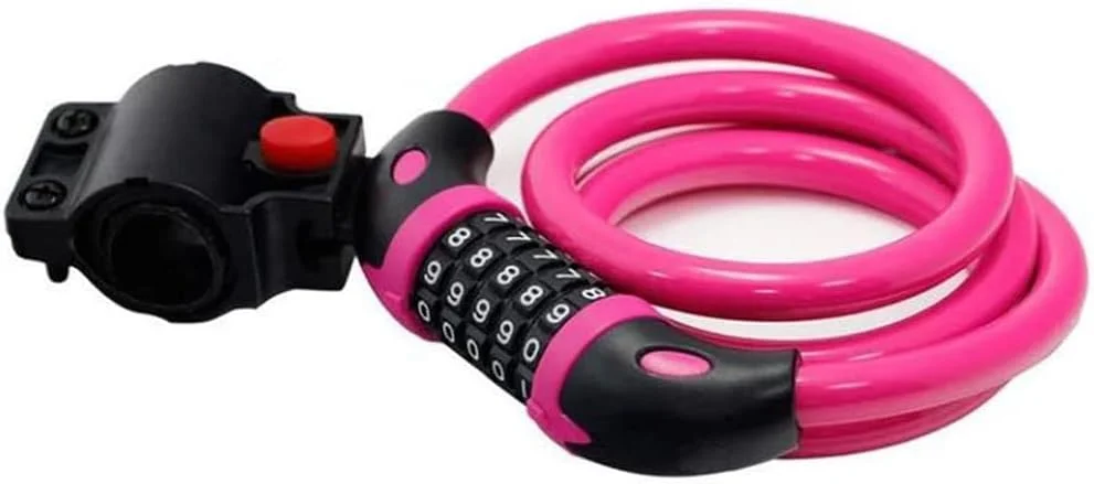 قفل دوچرخه کابلی چرخشی 5 رقمی با امنیت بالا، بهترین انتخاب برای دوچرخه در فضای باز، 1.2 متر در 12 میلی متر