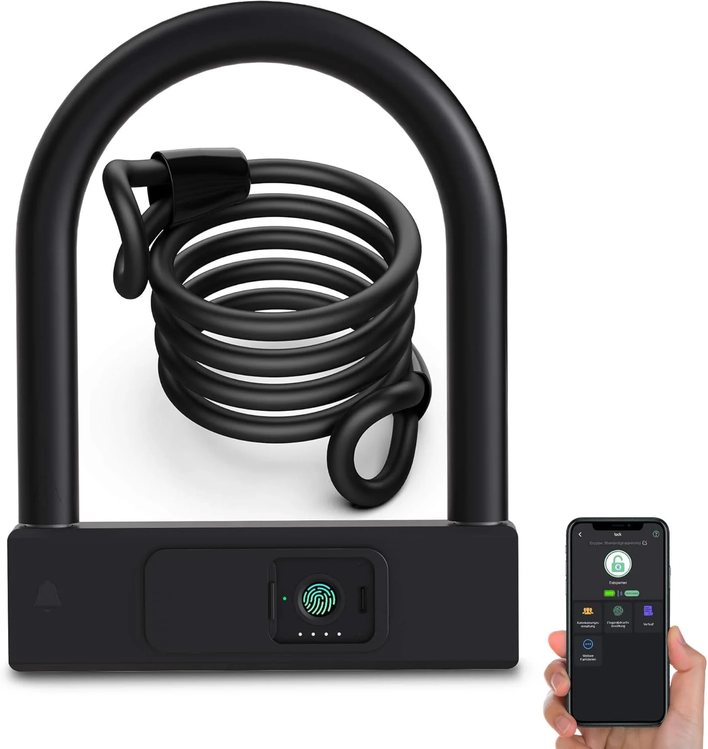 قفل دوچرخه اثر انگشتی با کابل، قفل ضد سرقت سنگین دوچرخه با کلید، لوازم جانبی دوچرخه برای دوچرخه های بزرگسالان