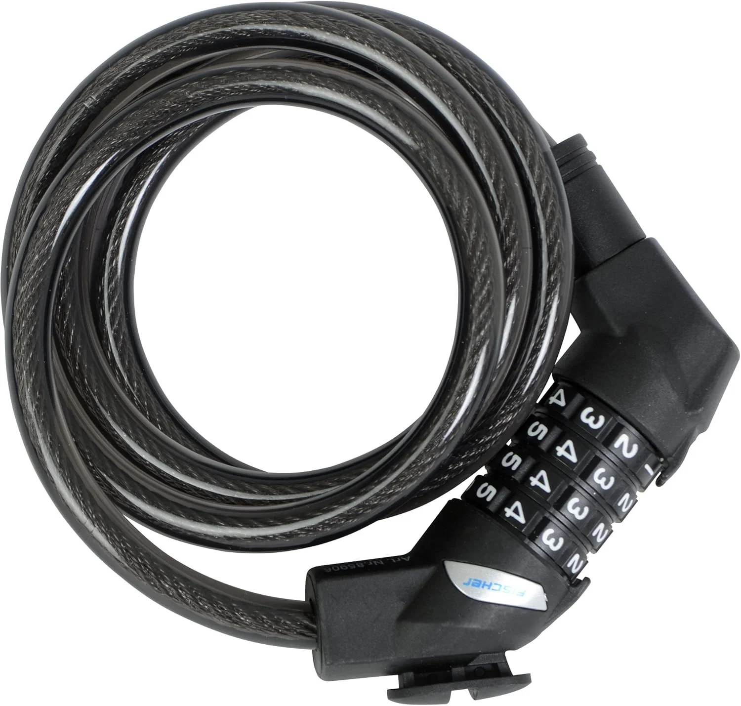 قفل کابلی فنری ترکیبی دوچرخه فیشر، طول ۱۲۰ سانتی متر، قطر ۱۰ میلی متر، مشکی