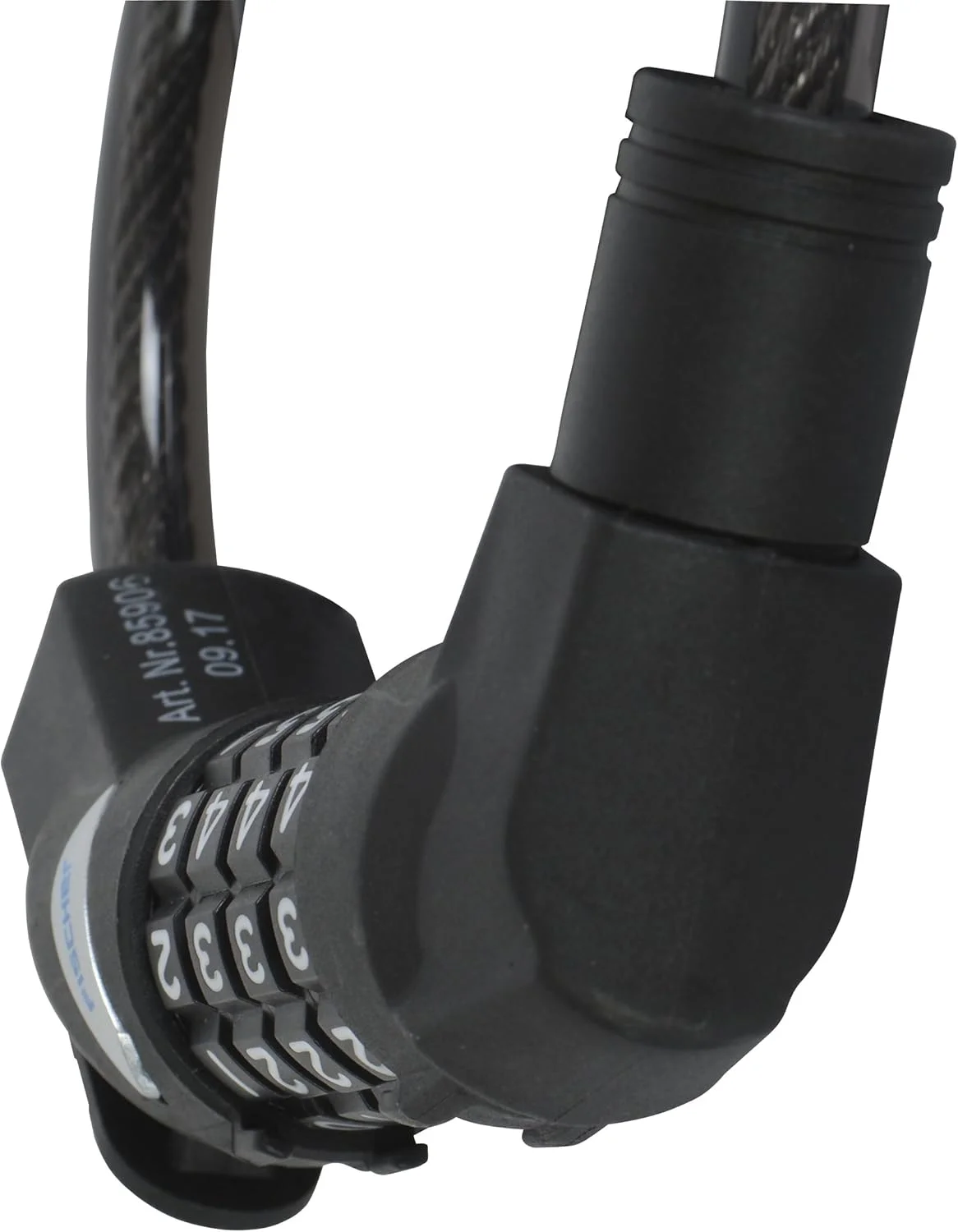 قفل کابلی فنری ترکیبی دوچرخه فیشر، طول ۱۲۰ سانتی متر، قطر ۱۰ میلی متر، مشکی