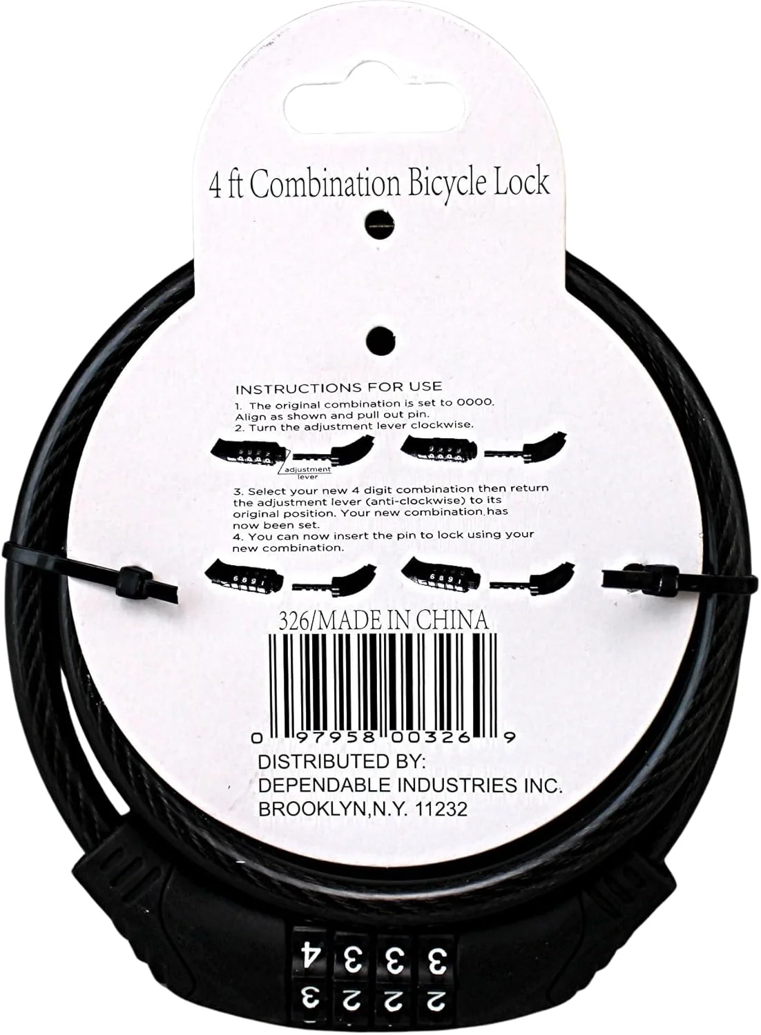 قفل ترکیبی فولادی انعطاف پذیر 120 سانتی متری دوچرخه با مکانیزم خود تنظیم شونده، ضخامت 8 میلی متر با روکش PVC، کد 4 رقمی قابل تنظیم مجدد - کابل امنیتی چند منظوره برای اسکوتر، صندلی، باربیکیو (1، مشکی)