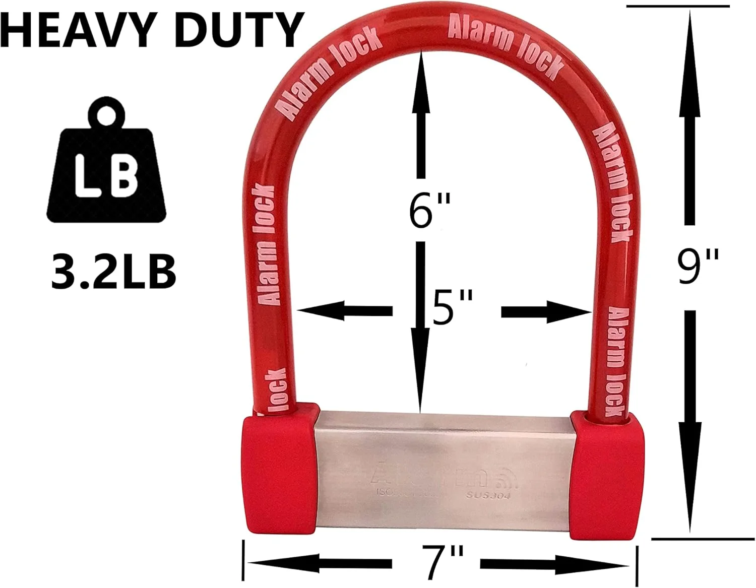قفل دوچرخه سنگین - قفل U ضد سرقت برای دوچرخه 16 میلی متری فولاد ضد زنگ با آلارم 120 دسی بل ضد آب و هوا 3 کلید