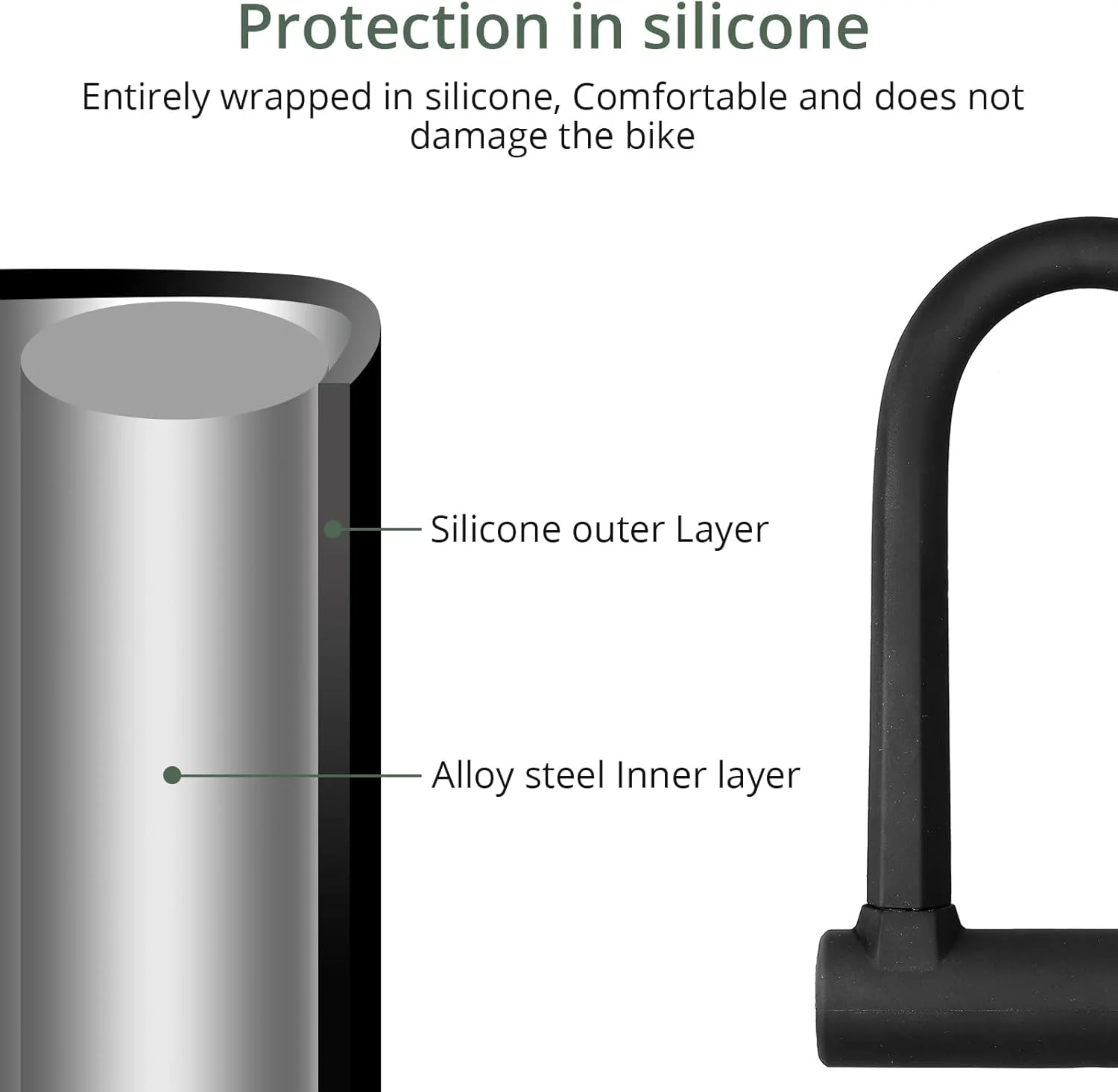 قفل U دوچرخه EYPINS، قفل سنگین با کابل فولادی انعطاف پذیر 1.2 متری و براکت نصب بادوام قابل حمل، قفل ضد سرقت U برای دوچرخه، دوچرخه برقی، دوچرخه کوهستانی، دوچرخه تاشو، درب، موتور سیکلت