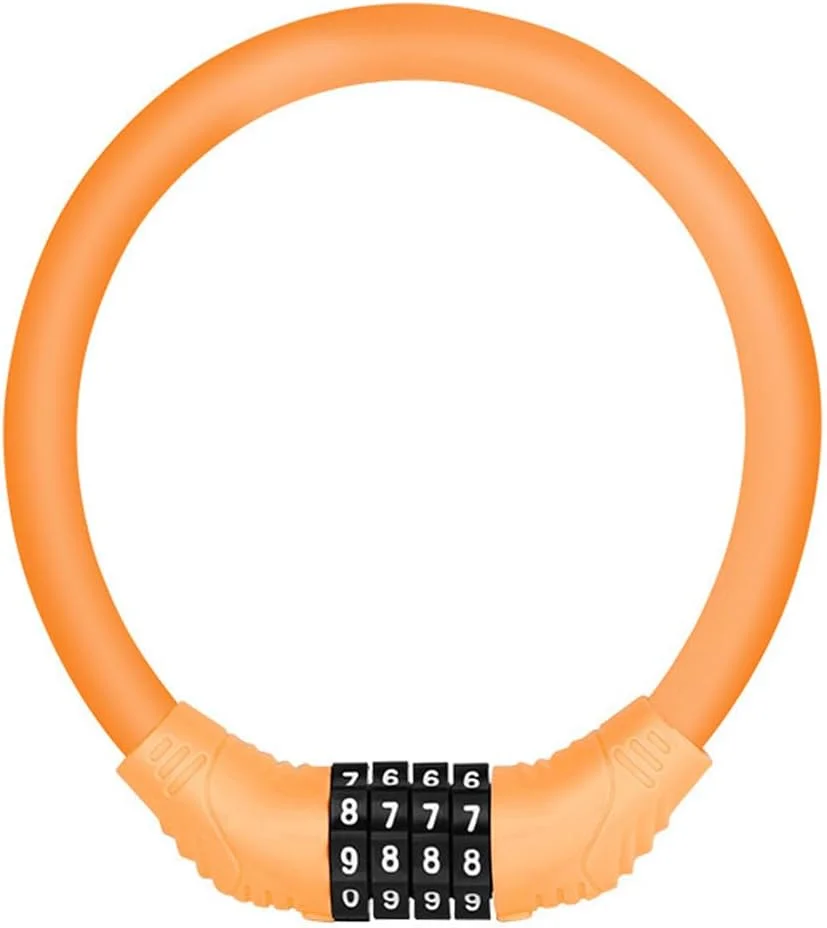 قفل دوچرخه رمزدار 4 رقمی با امنیت بالا، قفل دوچرخه رمزدار قابل تنظیم مجدد، قفل ضد سرقت قابل حمل برای دوچرخه و موتور سیکلت (نارنجی) قفل دوچرخه رمزدار 4 رقمی با امنیت بالا، قفل دوچرخه رمزدار قابل تنظیم مجدد، قفل ضد سرقت قابل حمل برای دوچرخه و موتور سیکلت (نارنجی)