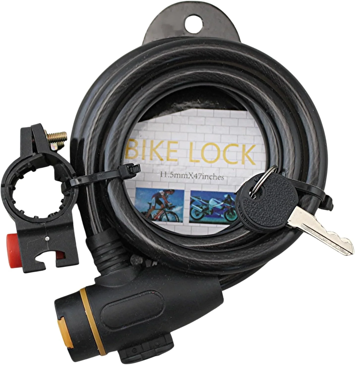 قفل دوچرخه ضروری Dependable Industries (بسته 2 عددی) با دو کلید و براکت نصب - کابل امنیتی چند منظوره 11.5 میلی متر در 47 اینچ با روکش PVC مشکی برای دوچرخه، اسکوتر، صندلی، باربیکیو قفل دوچرخه ضروری Dependable Industries (بسته 2 عددی) با دو کلید و براکت نصب - کابل امنیتی چند منظوره 11.5 میلی متر در 47 اینچ با روکش PVC مشکی برای دوچرخه، اسکوتر، صندلی، باربیکیو