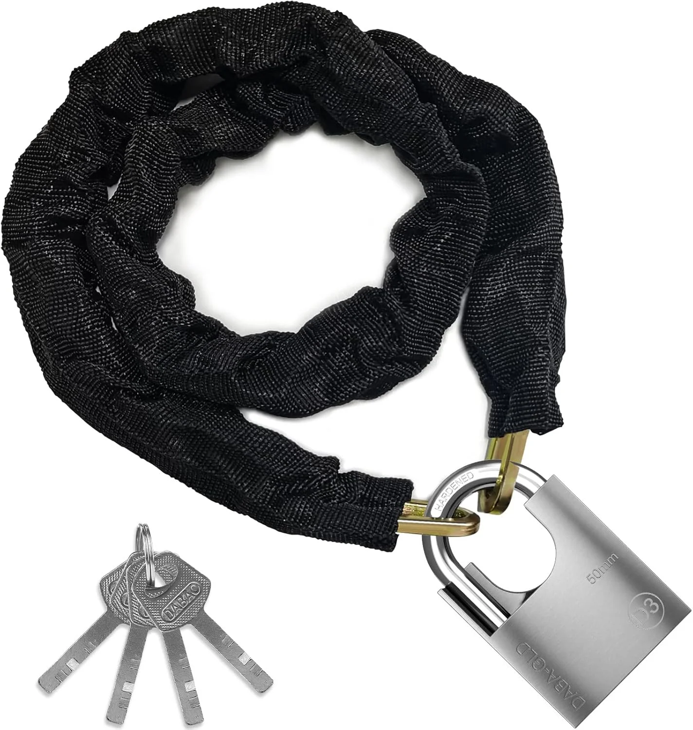 قفل زنجیری دوچرخه Diyife، نسخه تقویت‌شده، با 4 کلید، 1 متر در 6 میلی‌متر، قفل ضد سرقت با امنیت بالا، قفل ضد آب برای دوچرخه، موتورسیکلت، اسکوتر، درب، دروازه، حصار