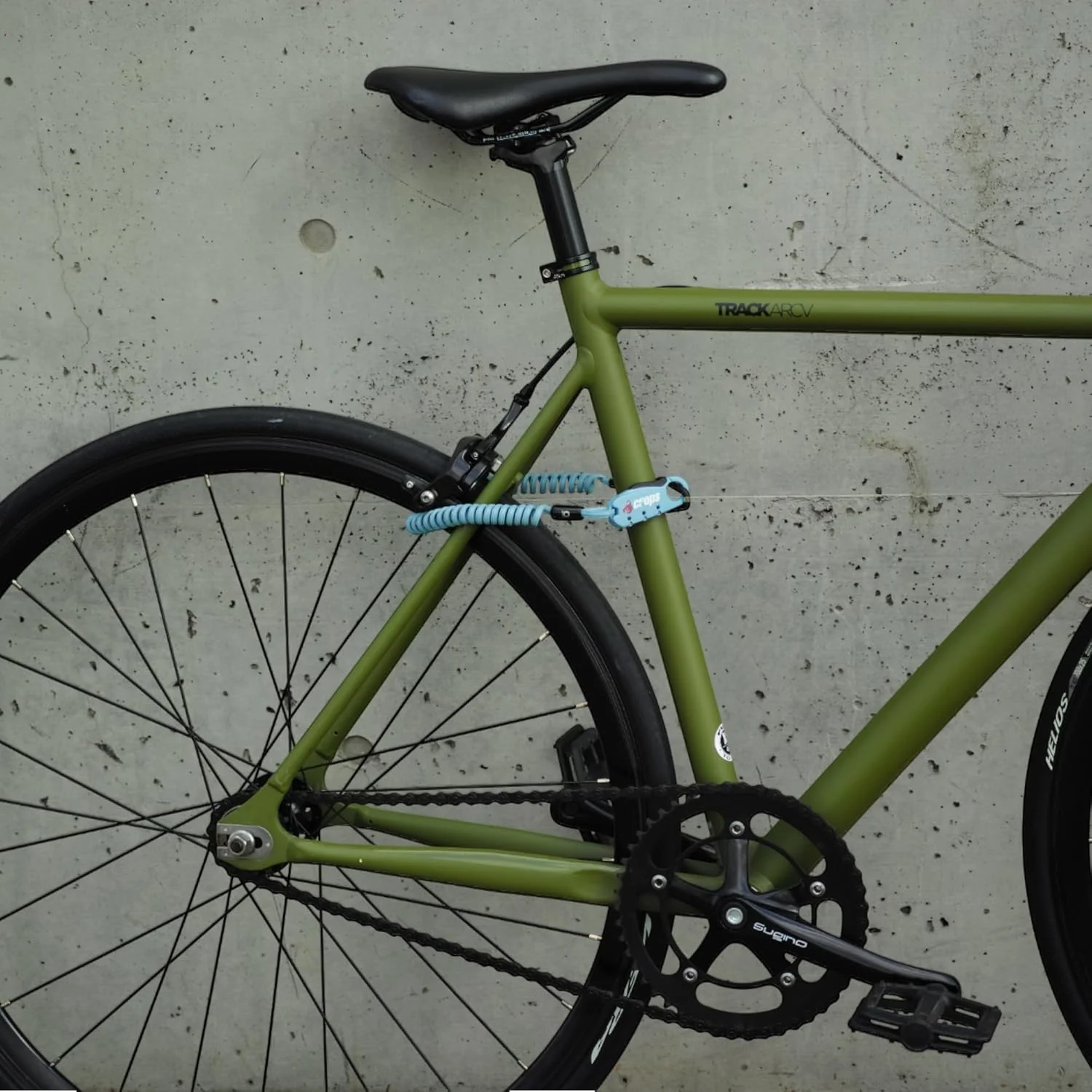 قفل کابلی دوچرخه CROPS، مدل Q-BIRO، طول 1.8 متر، آبی، ضد سرقت، 3 رقمی قابل تنظیم با فناوری BIROTATION