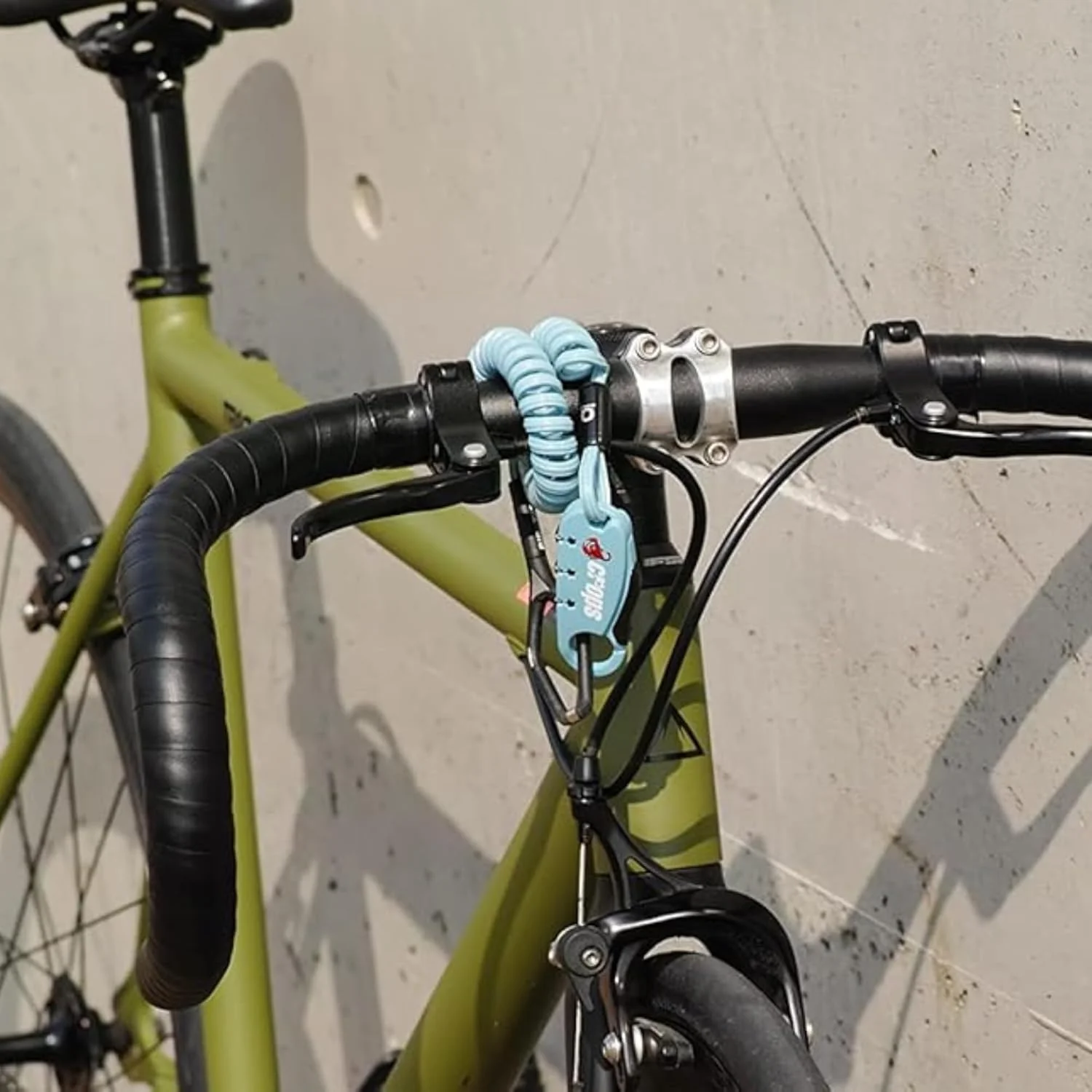 قفل کابلی دوچرخه CROPS، مدل Q-BIRO، طول 1.8 متر، آبی، ضد سرقت، 3 رقمی قابل تنظیم با فناوری BIROTATION