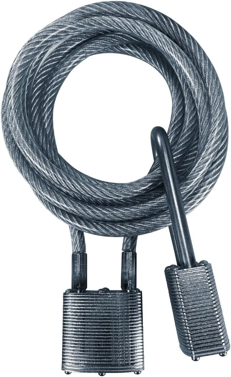 قفل کابلی فولادی خنک کننده Commando Lock کابل روکش دار فولادی 8 فوتی - 2 قفل ضد آب درجه نظامی، کلید یکسان، برای خنک کننده ها، دوچرخه ها، قایق ها، اسلحه ها و موارد دیگر
