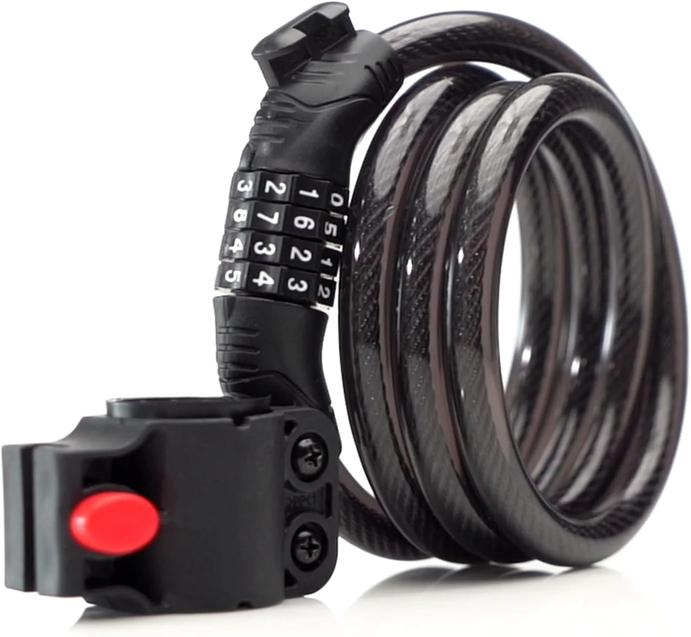 قفل دوچرخه رمزدار 4 رقمی | 1.2 متر در 12 میلی متر | قفل های دوچرخه سنگین با امنیت بالا به همراه بست نصب - قفل ضد سرقت دوچرخه برای موتورسیکلت، درب حصار، سوله، تریلر - مقاوم در برابر آب و هوا