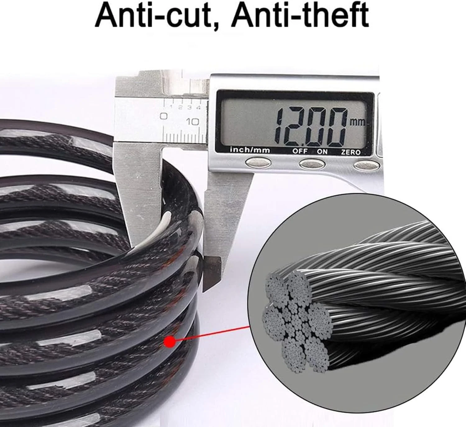 قفل دوچرخه، کابل قفل دوچرخه، قفل ضد سرقت دوچرخه، قفل کابلی ضد سرقت، قفل ترکیبی 5 رقمی قابل تنظیم مجدد با براکت نصب برای تجهیزات فضای باز