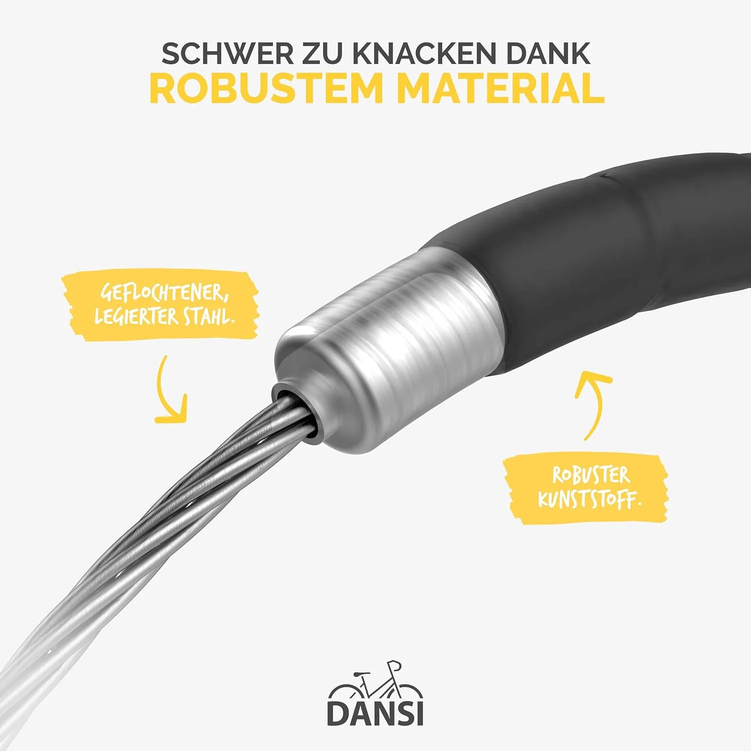 قفل زرهی دوچرخه DANSI با قفل ترکیبی ۵ رقمی