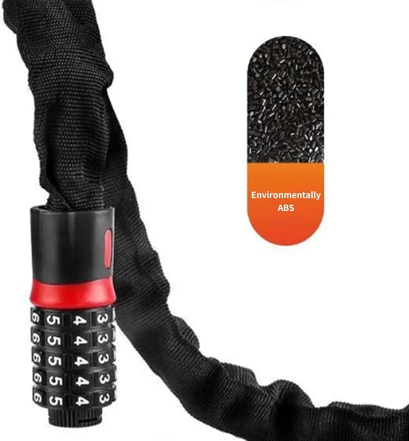 قفل دوچرخه: قفل زنجیری 5 رقمی ضد سرقت با امنیت بالا، قفل بدون کلید قابل تنظیم مجدد و سنگین برای دوچرخه، موتورسیکلت، اسکوتر، درب و دروازه (طول زنجیر: 120 سانتی متر)