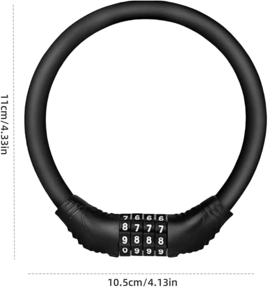 قفل دوچرخه ترکیبی 4 رقمی، قفل های دوچرخه قابل حمل، لوازم جانبی دوچرخه، قفل دوچرخه مشکی ضد سرقت، قفل زنجیره ای دوچرخه، برای موتور سیکلت، دوچرخه کوهستانی، دوچرخه، اسکوتر، تجهیزات فضای باز